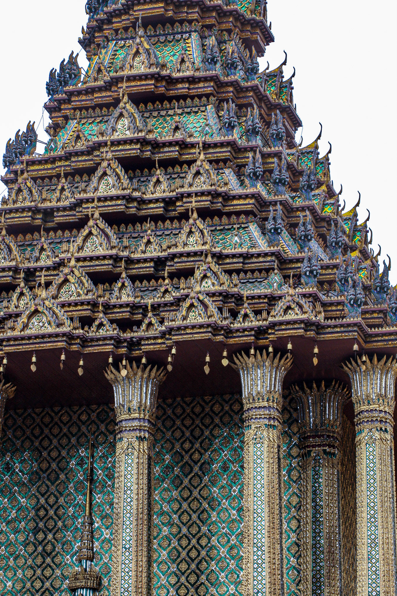 Architecture detail at Temple of Emerald Buddha (Wat Phra Kaew) 