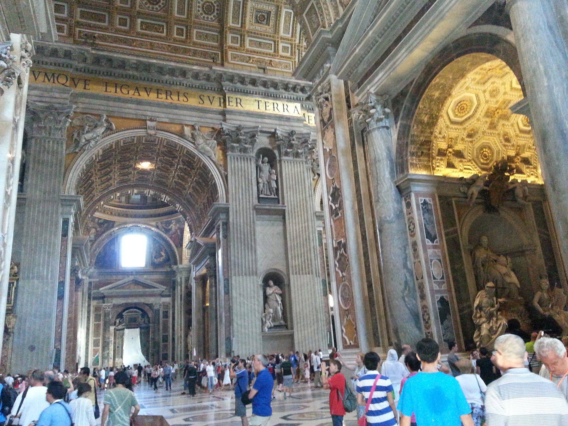 The interior of St. Peter's Basilica in the Vatican
