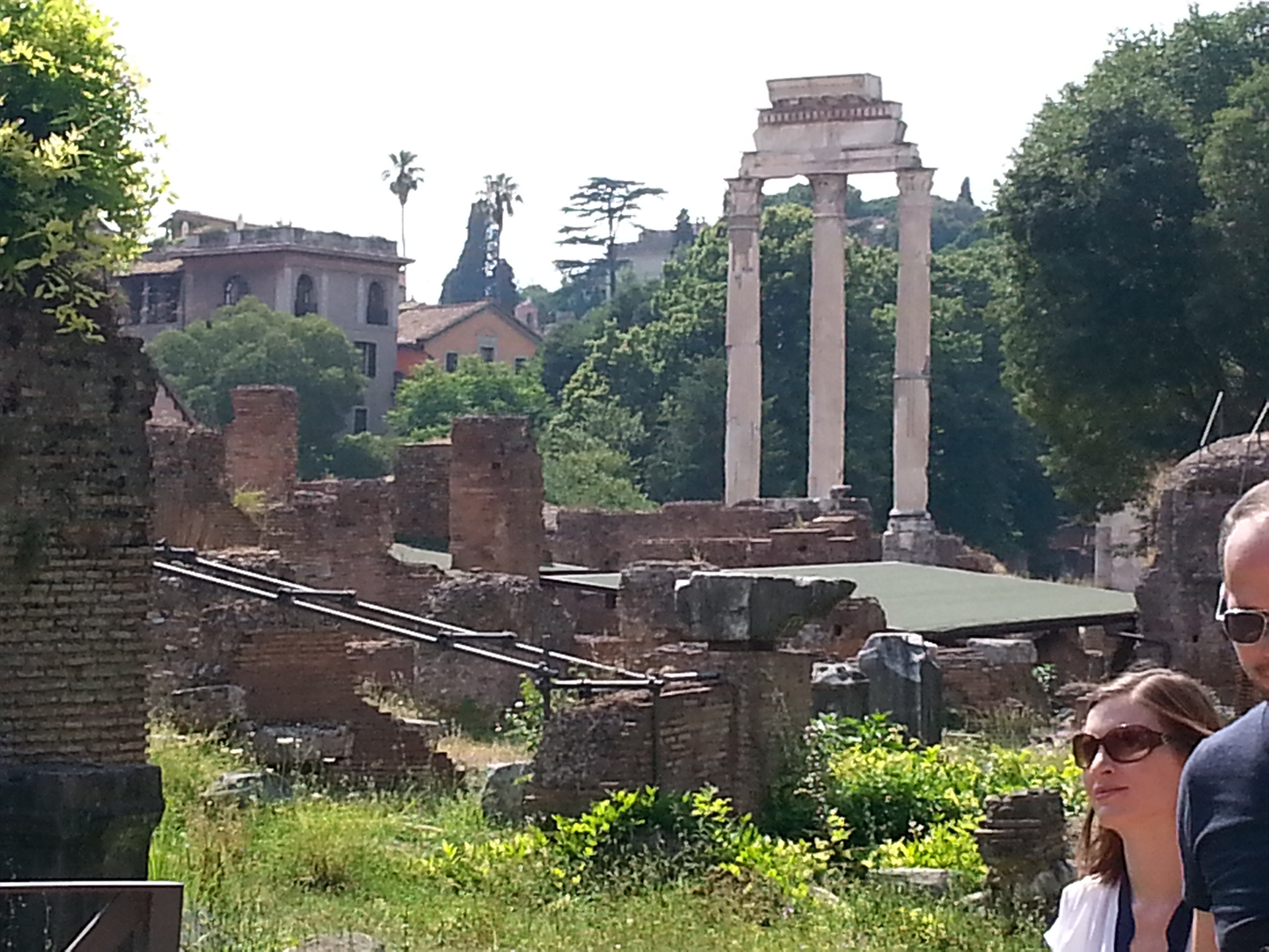 The Roman Forum, also known by its Latin name Forum Romanum (Italian: Foro Romano), is a rectangular forum (plaza) surrounded by the ruins of several important ancient government buildings at the center of the city of Rome. Citizens of the ancient city referred to this space, originally a marketplace, as the Forum Magnum, or simply the Forum. 