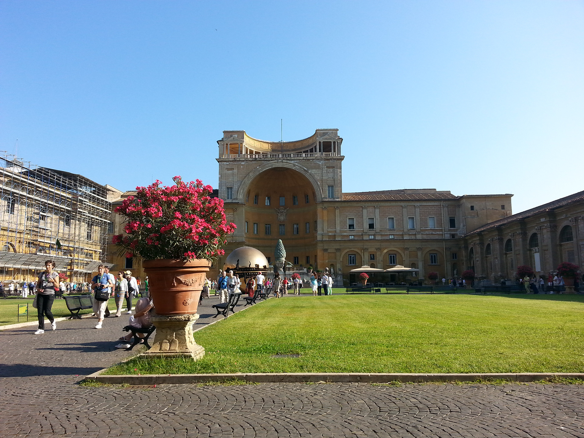 The Pinecone Courtyard, or the Cortile della Pigna, is the first main courtyard you pass through on your way to the Sistine Chapel in the Vatican Museums. 