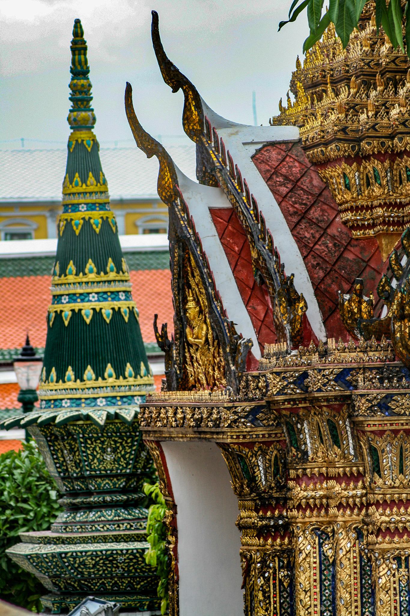 Architecture detail at Temple of Emerald Buddha (Wat Phra Kaew) 