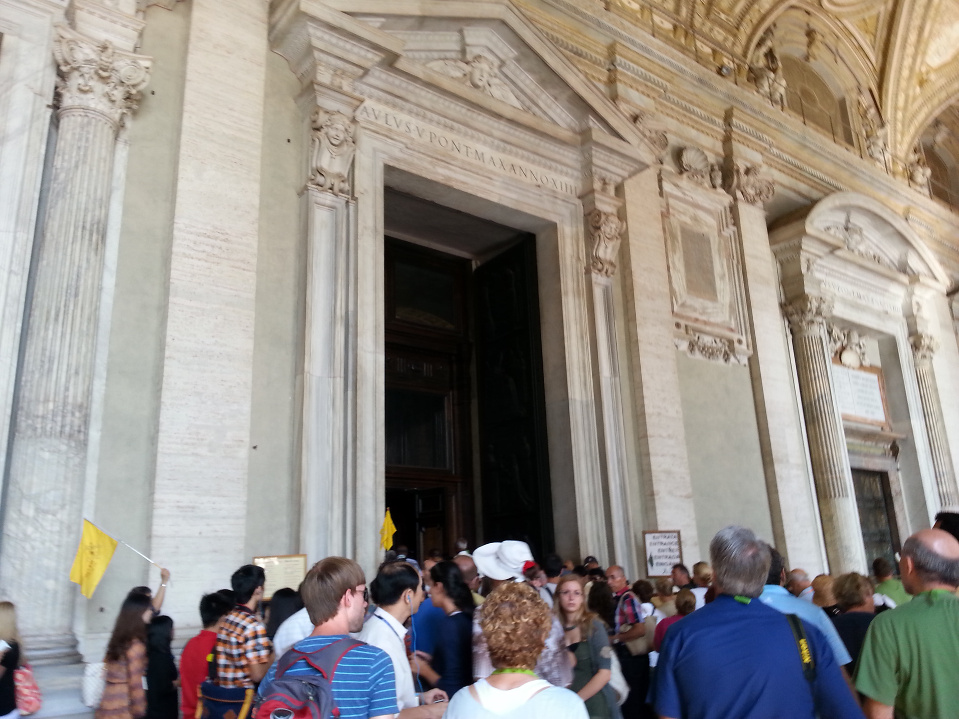 Waiting to enter St. Peter's Basilica.