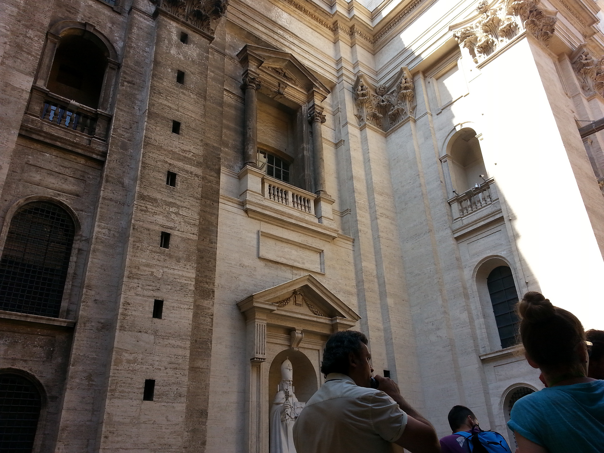 Waiting to enter St. Peter's Basilica.