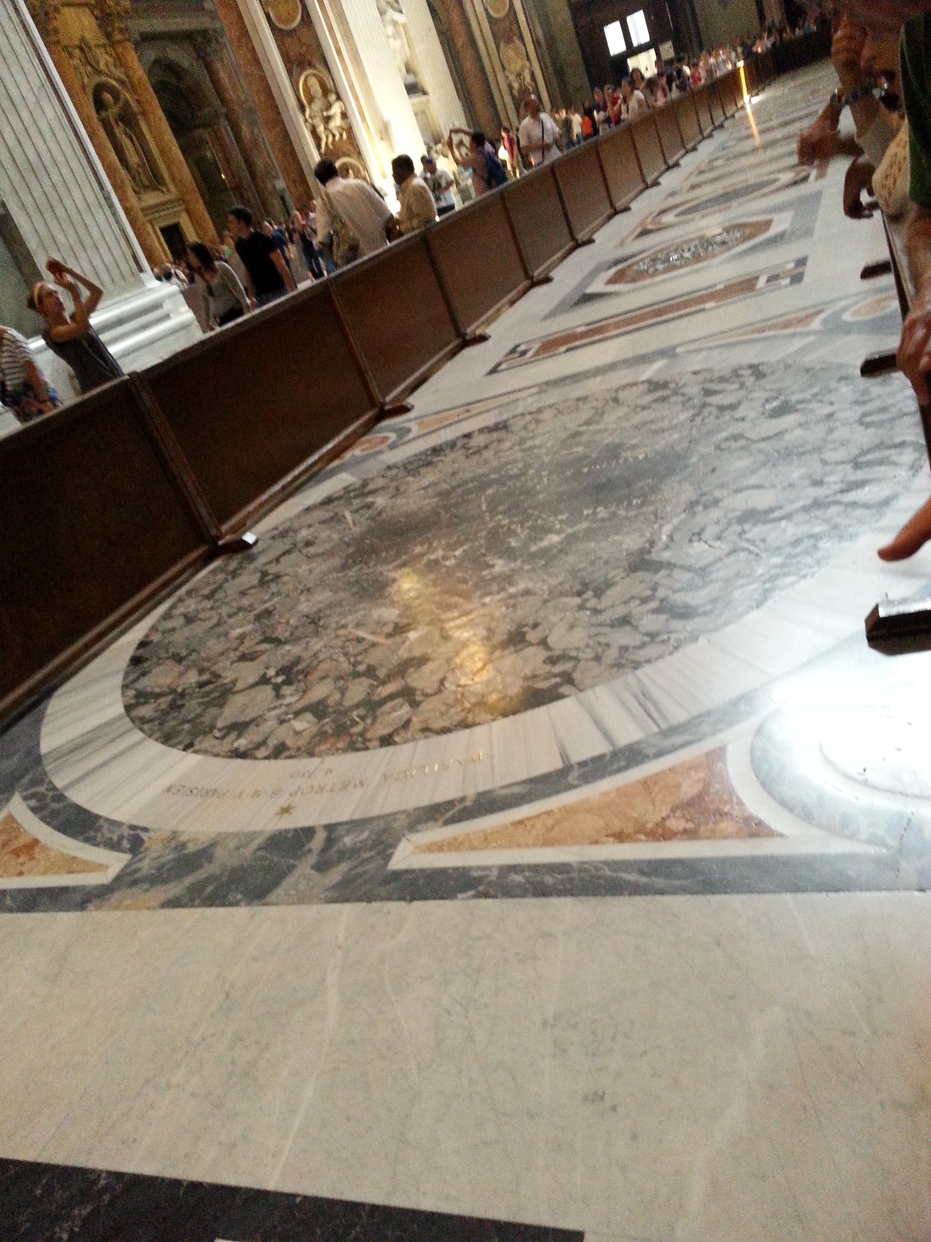 Floor marking the sizes of other cathedrals - St. Peter's Basilica 