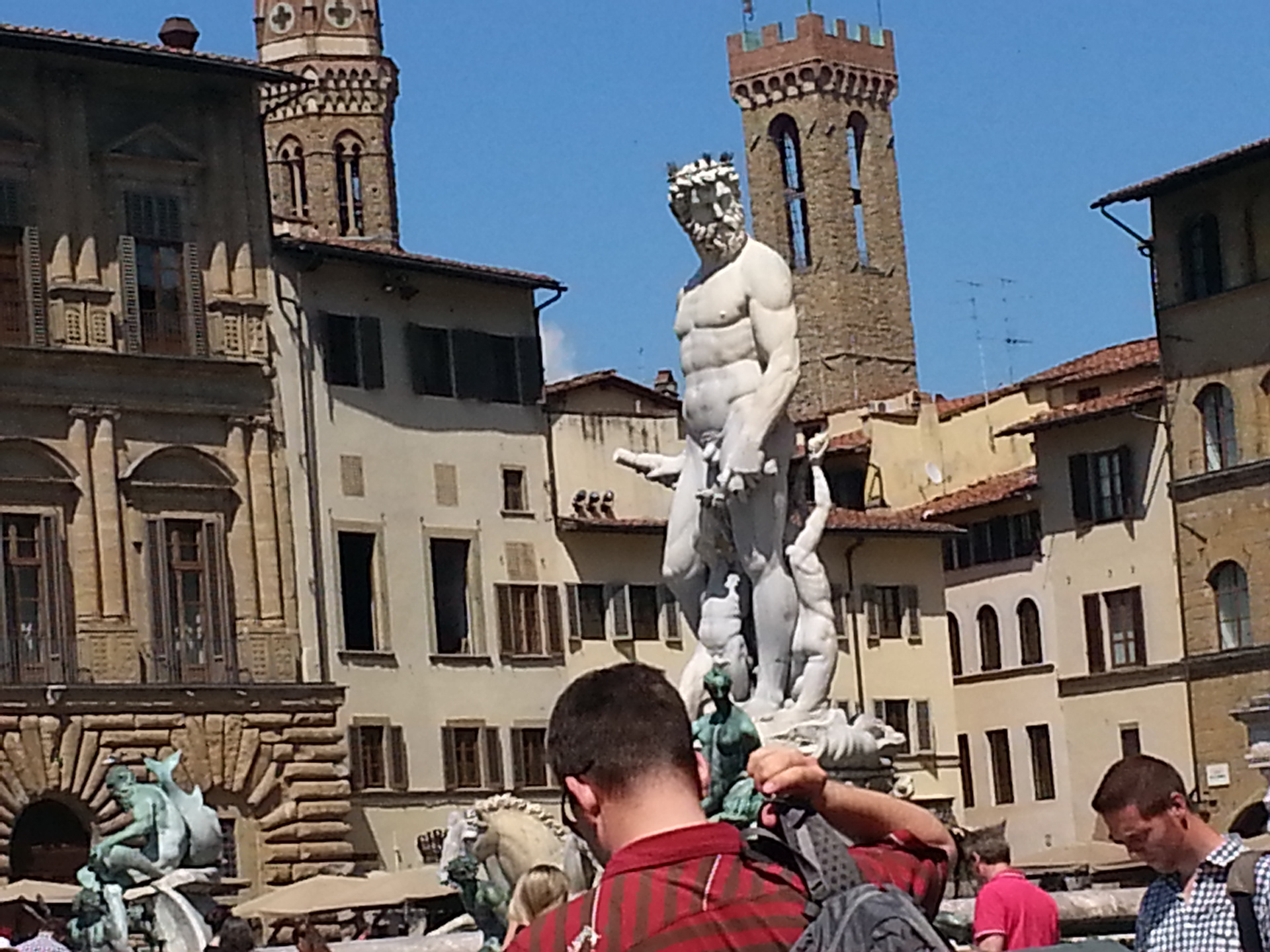 The Fountain of Neptune in Florence, Italy, (Italian: Fontana del Nettuno) is situated in the Piazza della Signoria (Signoria square), in front of the Palazzo Vecchio. 