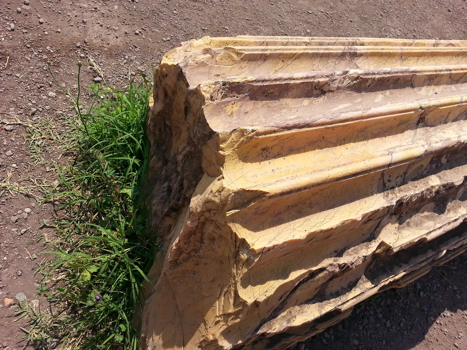 Broken column detail.