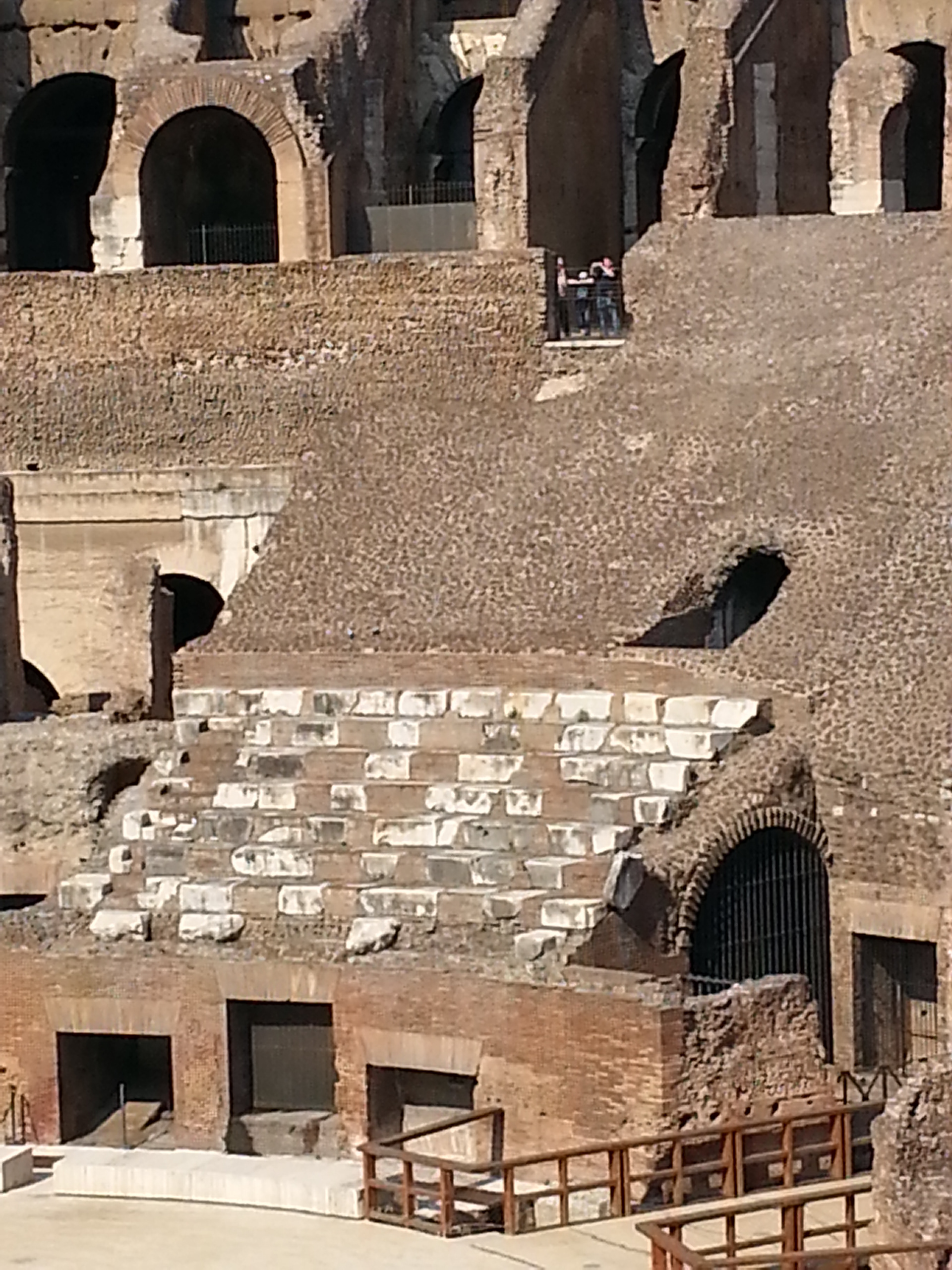 The last of the original marble seating of Colosseum,Rome