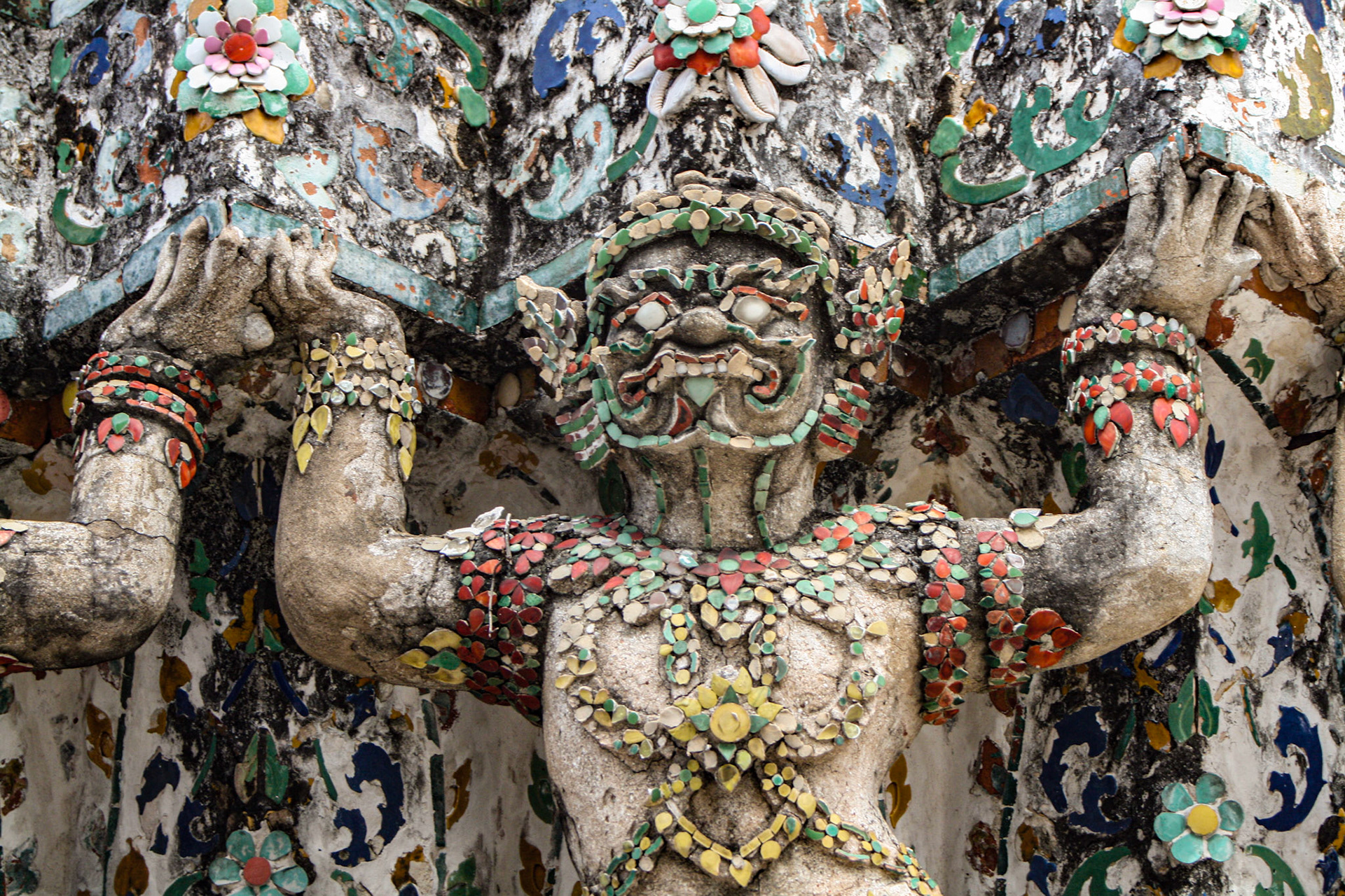 Yaksa detail, Wat Arun, Bangkok Thailand