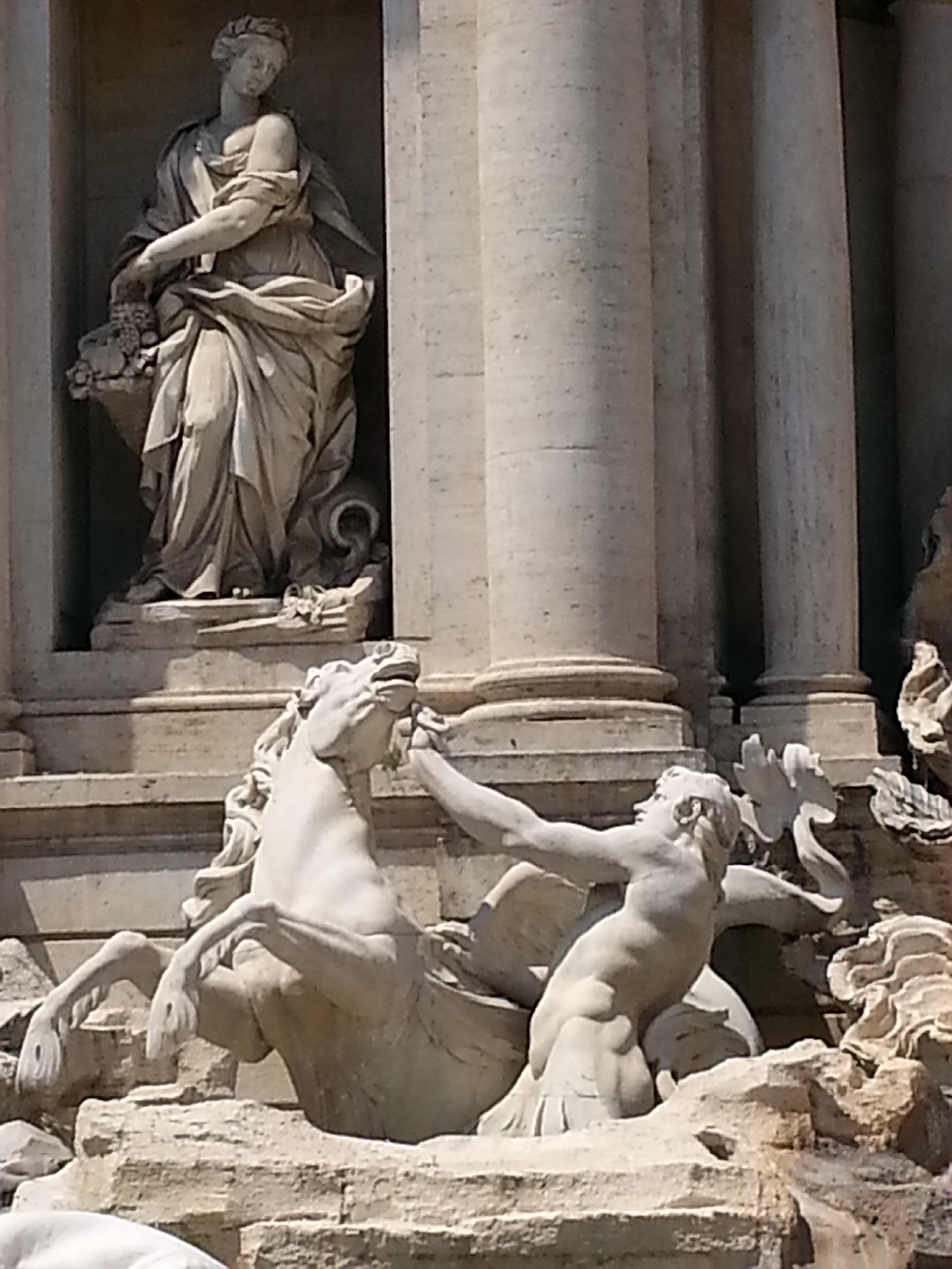 Trevi Fountain detail. Rome, Italy. 