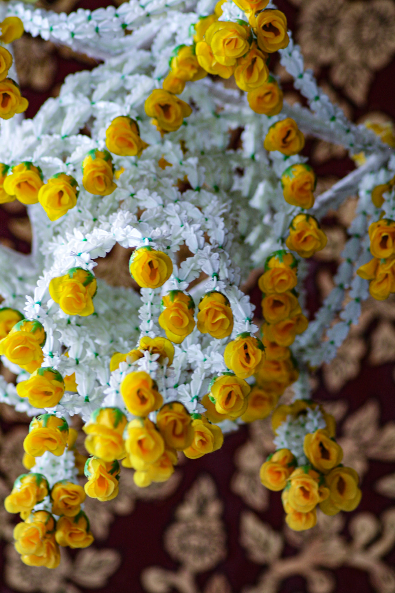 Entry into the Phra Ubosot flower chandelier.