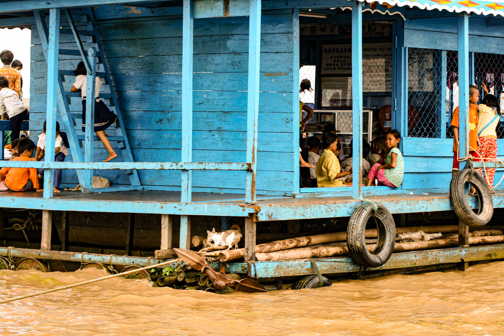 A floating school on Tonle Sap Lake