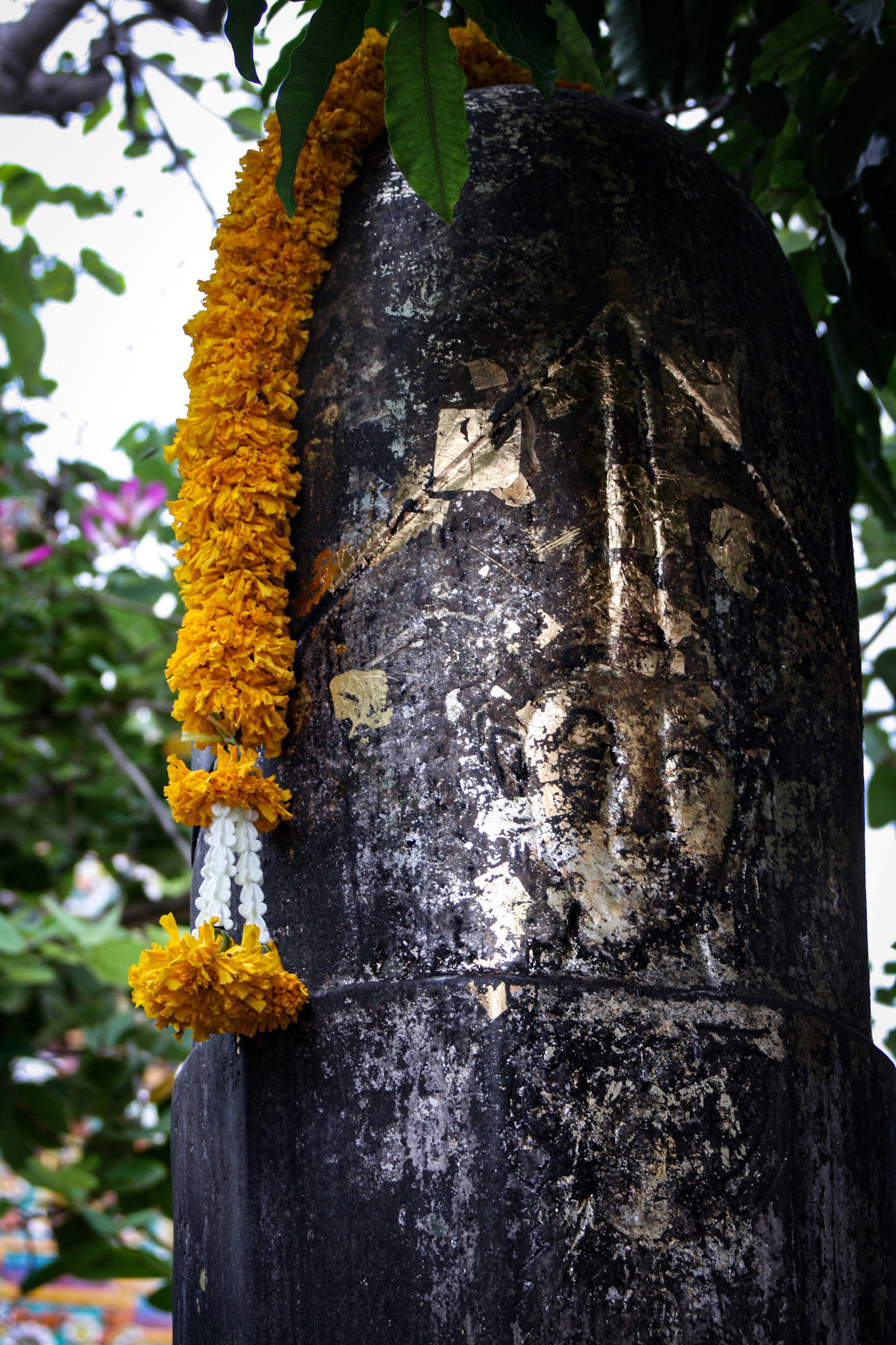 About LOVE. Shiva linga. Wat Pho. Thailand.