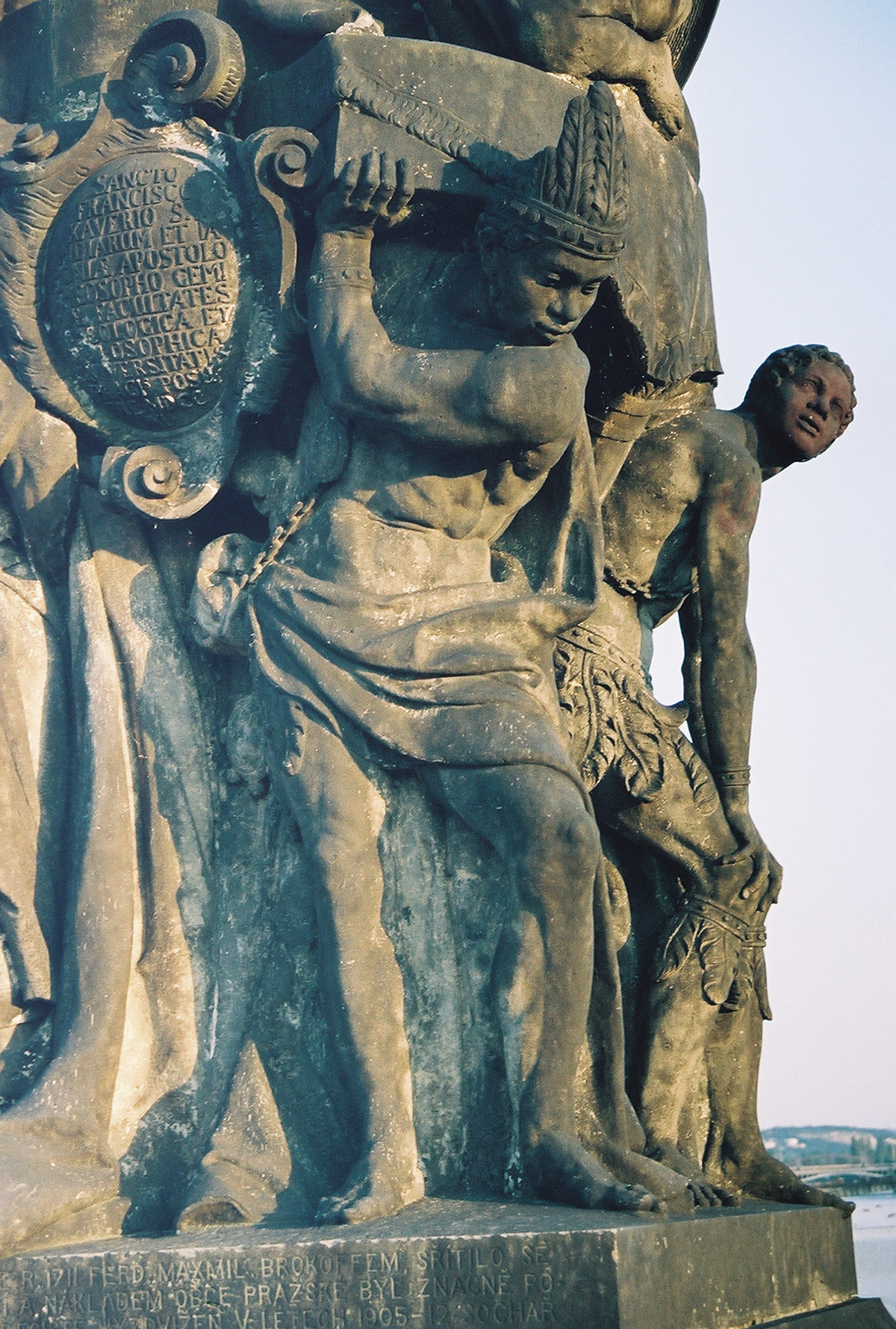 Charles Bridge statues - St. Francis Xavier Detail