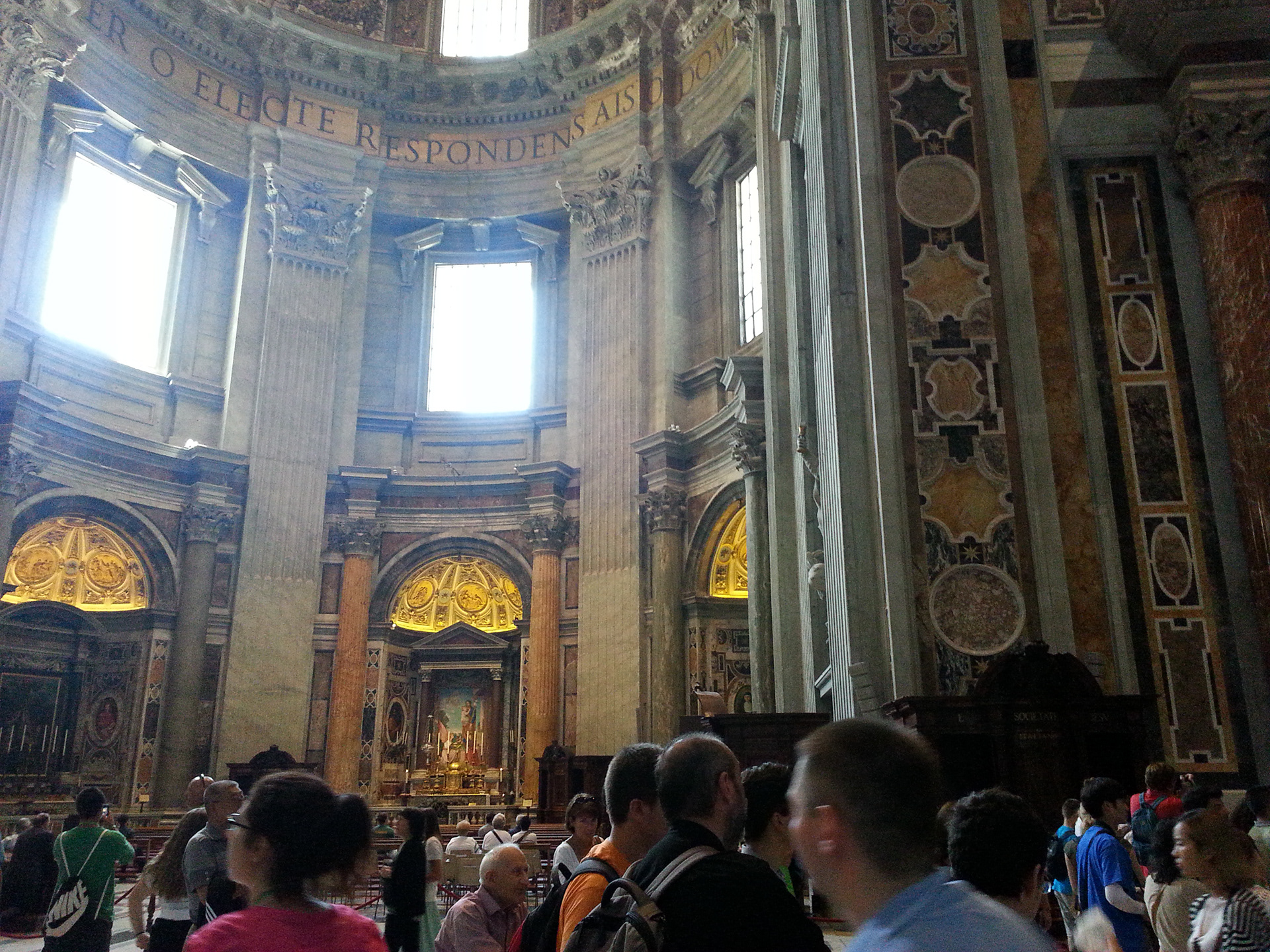 The interior of St. Peter's Basilica in the Vatican