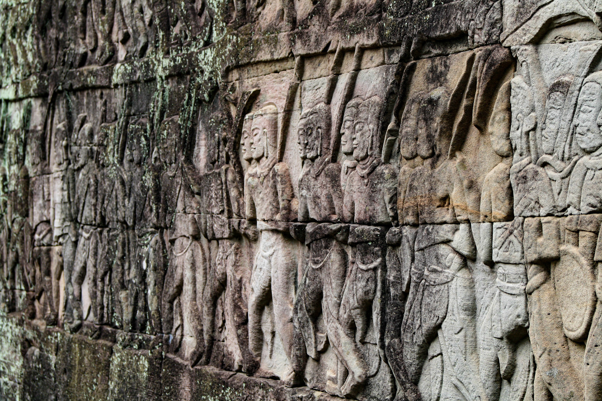 Bas relief sculpture at Angkor Thom, Siem reap, Cambodia