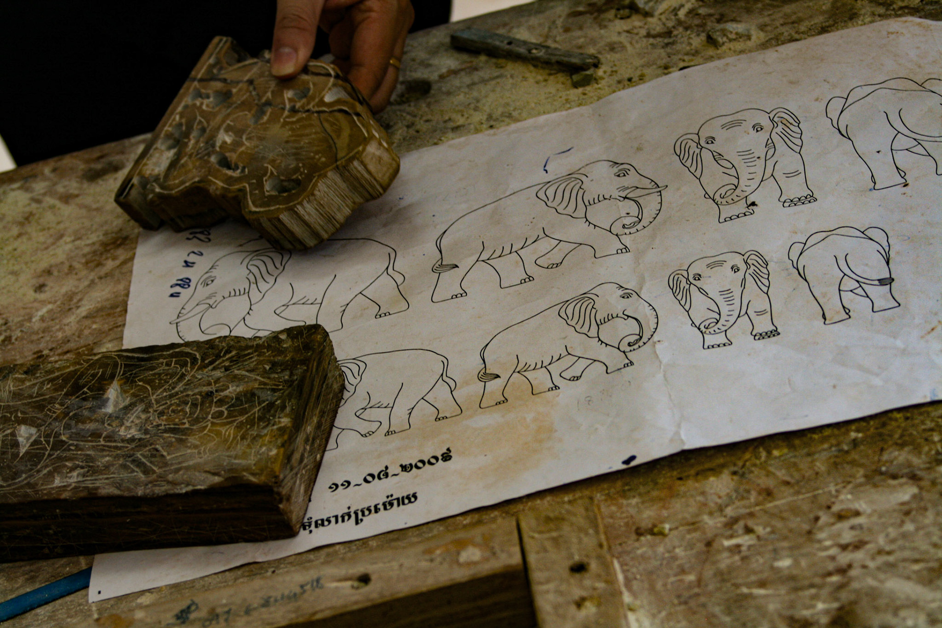 Hand-made wooden arts craft factory. 