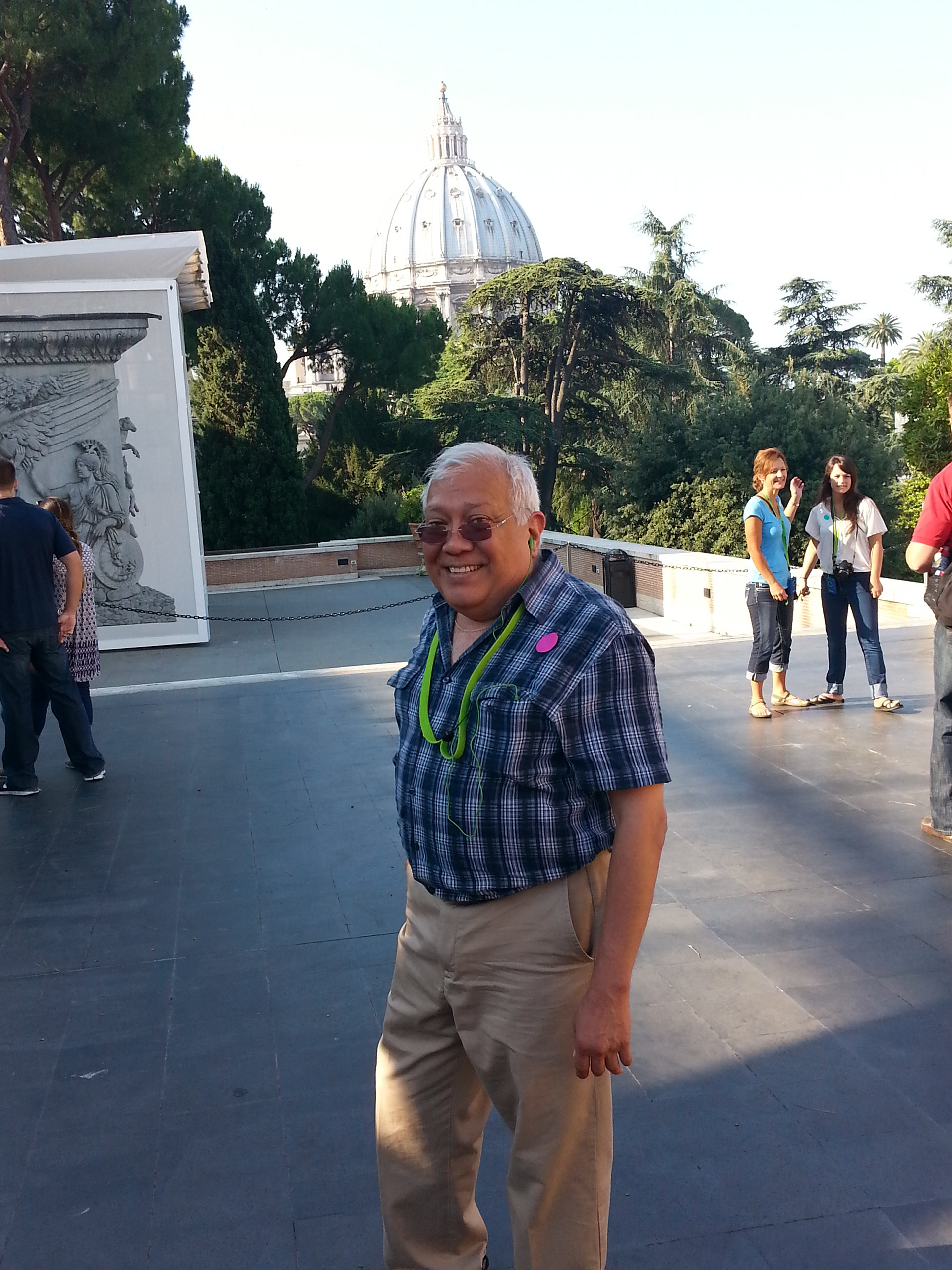 Sam Luna in front of St. Peter's Basilica.