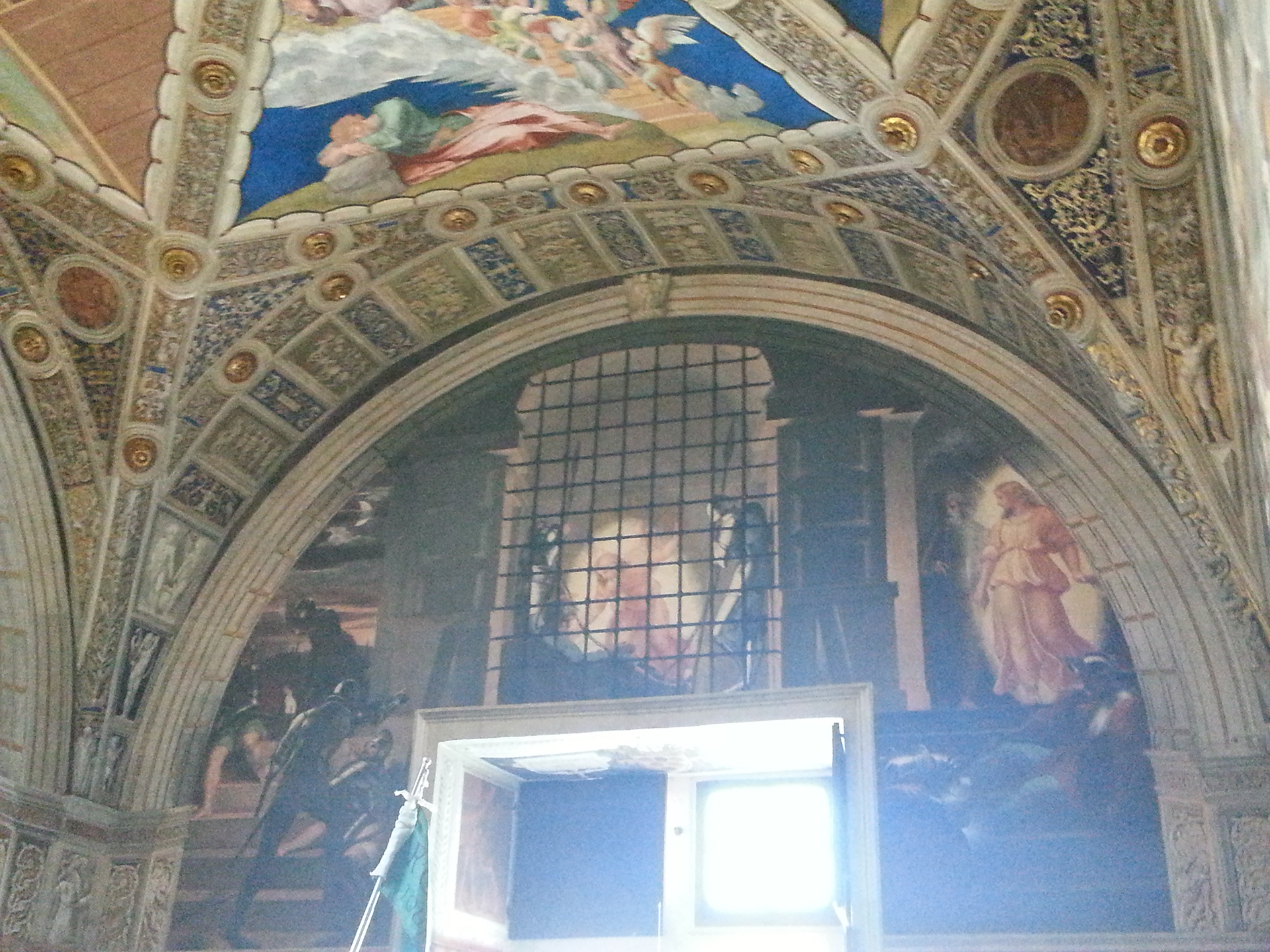 The Liberation of Saint Peter is a fresco painting by the Italian High Renaissance artist Raphael.[1] It was painted in 1514 as part of Raphael's commission to decorate with frescoes the rooms that are now known as the Stanze di Raffaello, in the Apostolic Palace in the Vatican. It is in the Stanza di Eliodoro, which is named after The Expulsion of Heliodorus from the Temple. The painting shows how Saint Peter was liberated from Herod's prison by an angel, as described in Acts 12. 