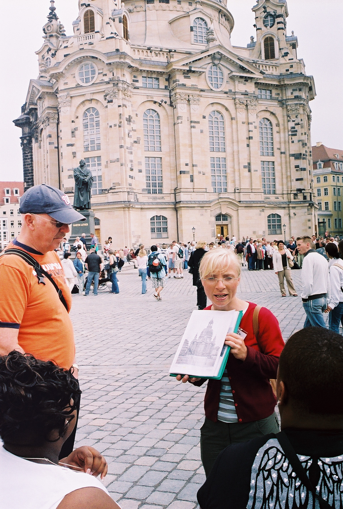 Our guide discusses Dresden Frauenkirche (Church of Our Lady) 