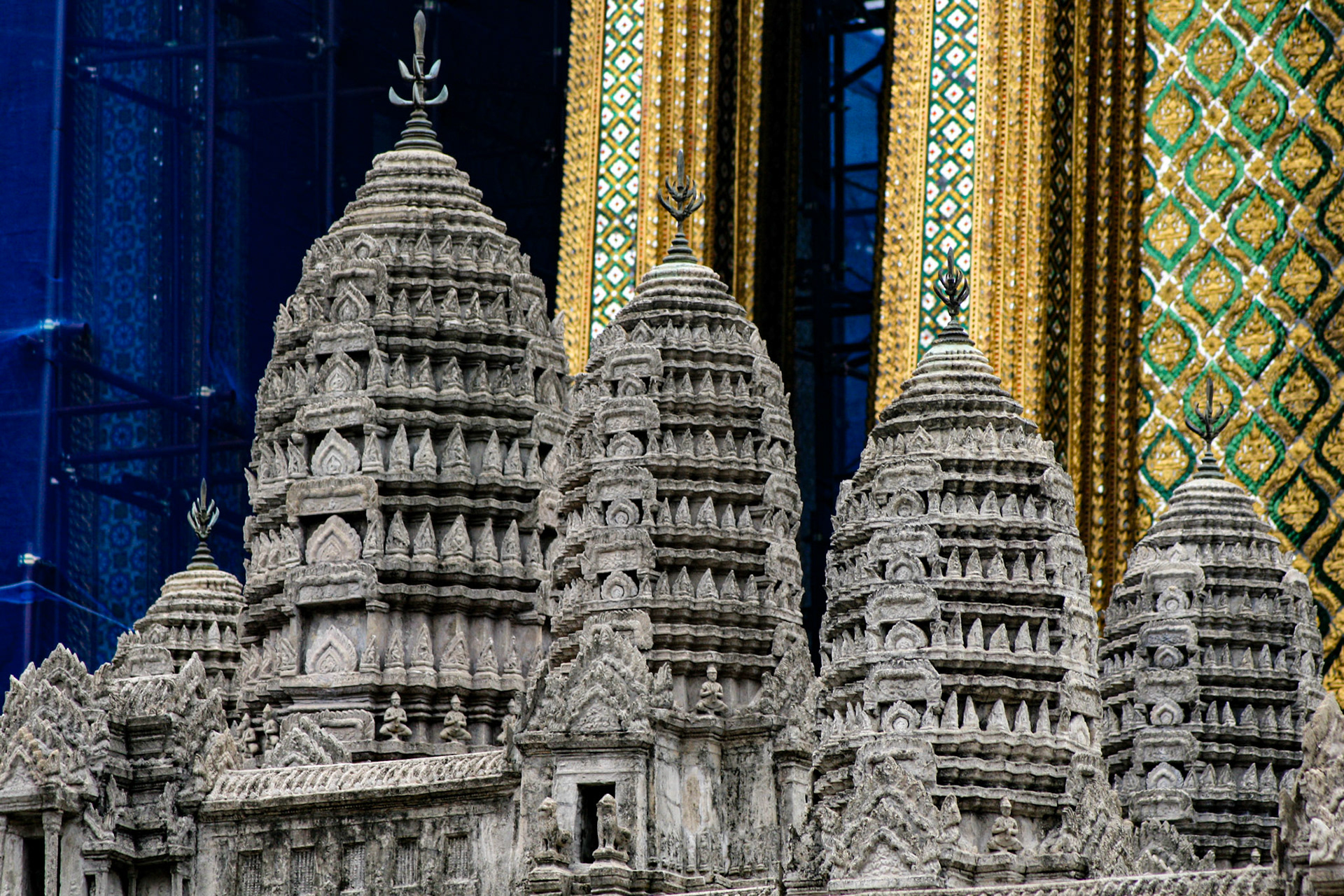 Scale Model of Angkor Wat in Wat Phra Kaew, Bangkok, Thailand. 
