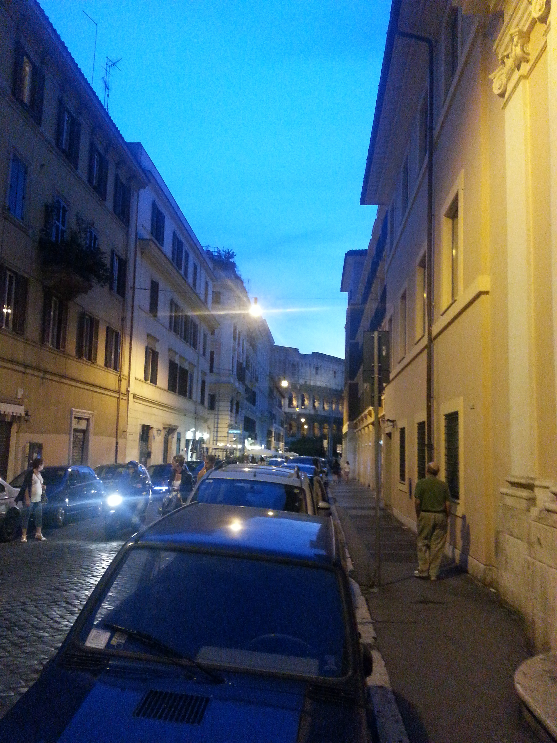 Heading towards the Coliseum in search of a restaurant after a long day at the Vatican.