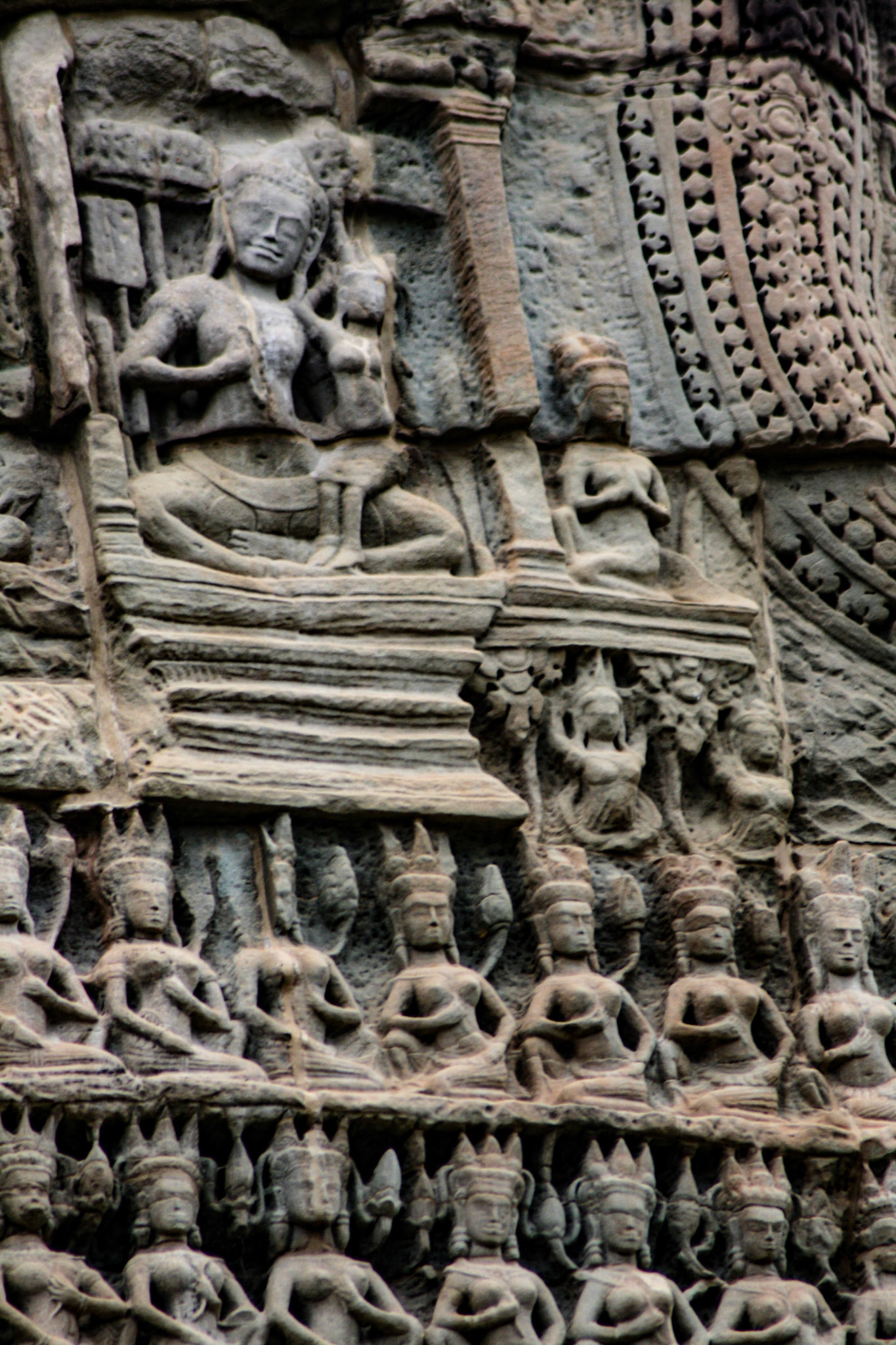 Bas relief detail. Angkor Wat, Cambodia