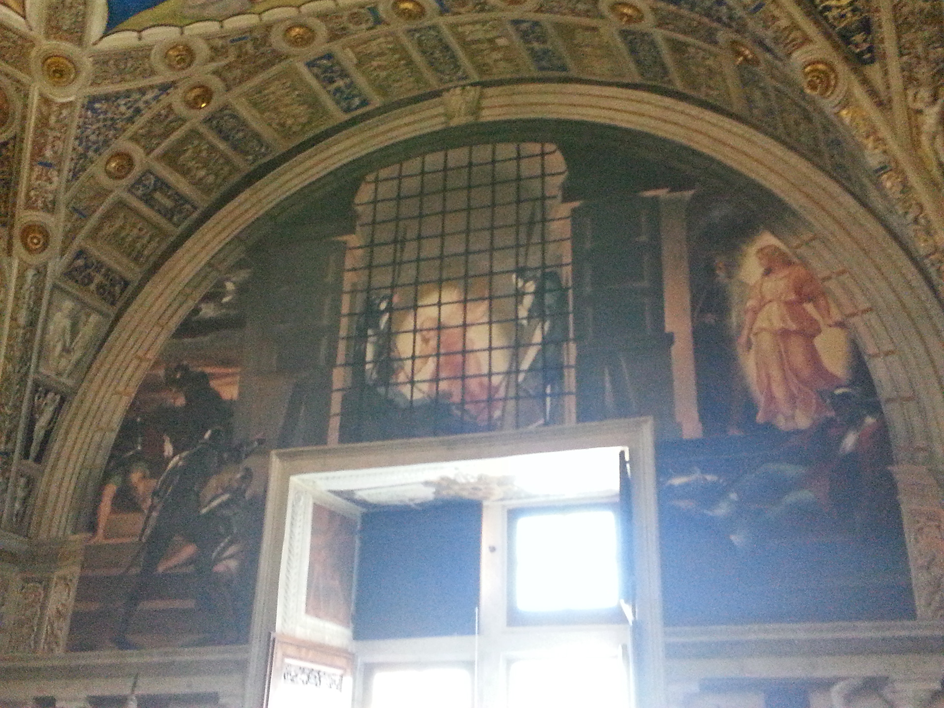 The Liberation of Saint Peter is a fresco painting by the Italian High Renaissance artist Raphael.[1] It was painted in 1514 as part of Raphael's commission to decorate with frescoes the rooms that are now known as the Stanze di Raffaello, in the Apostolic Palace in the Vatican. It is in the Stanza di Eliodoro, which is named after The Expulsion of Heliodorus from the Temple. The painting shows how Saint Peter was liberated from Herod's prison by an angel, as described in Acts 12. 