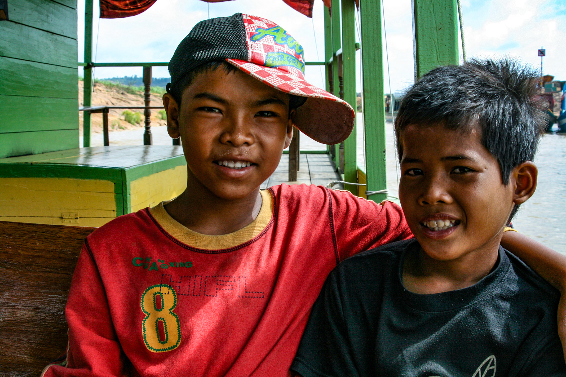 Two youngsters serve as "first mates" to our tour guide.