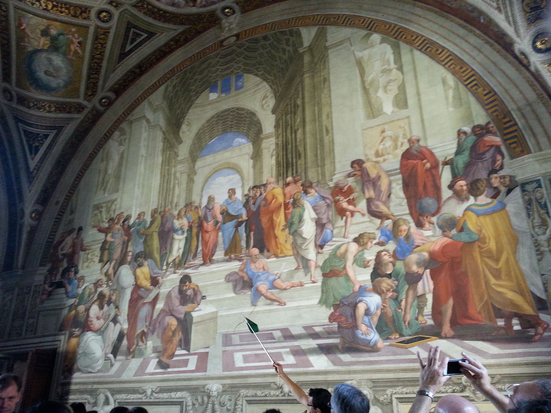 The School of Athens (Italian: Scuola di Atene) is a fresco by the Italian Renaissance artist Raphael. It was painted between 1509 and 1511 as a part of Raphael's commission to decorate the rooms now known as the Stanze di Raffaello, in the Apostolic Palace in the Vatican. 