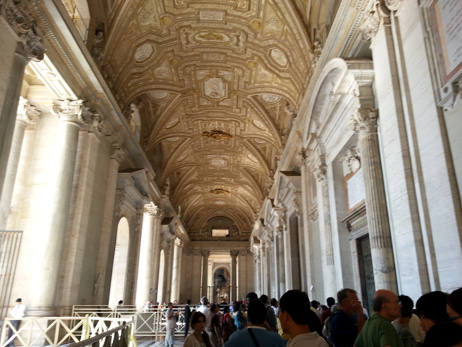 Waiting to enter St. Peter's Basilica.