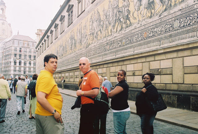 ICA staff Michael West, Michael Haley, Deandra Tolson, and Tina Zeiglar tour the Procession of Princes