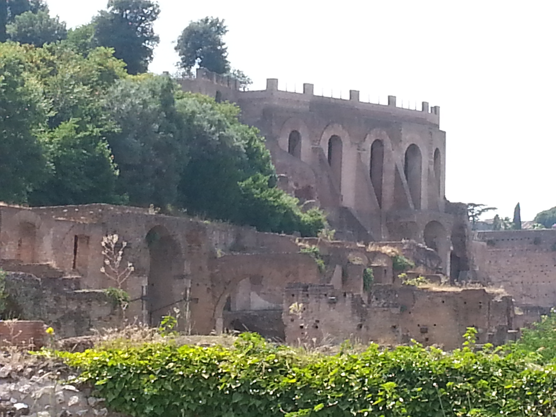 Terrace on Palatine Hill. The best lookout point of Roman Forum, Rome Italy. 
