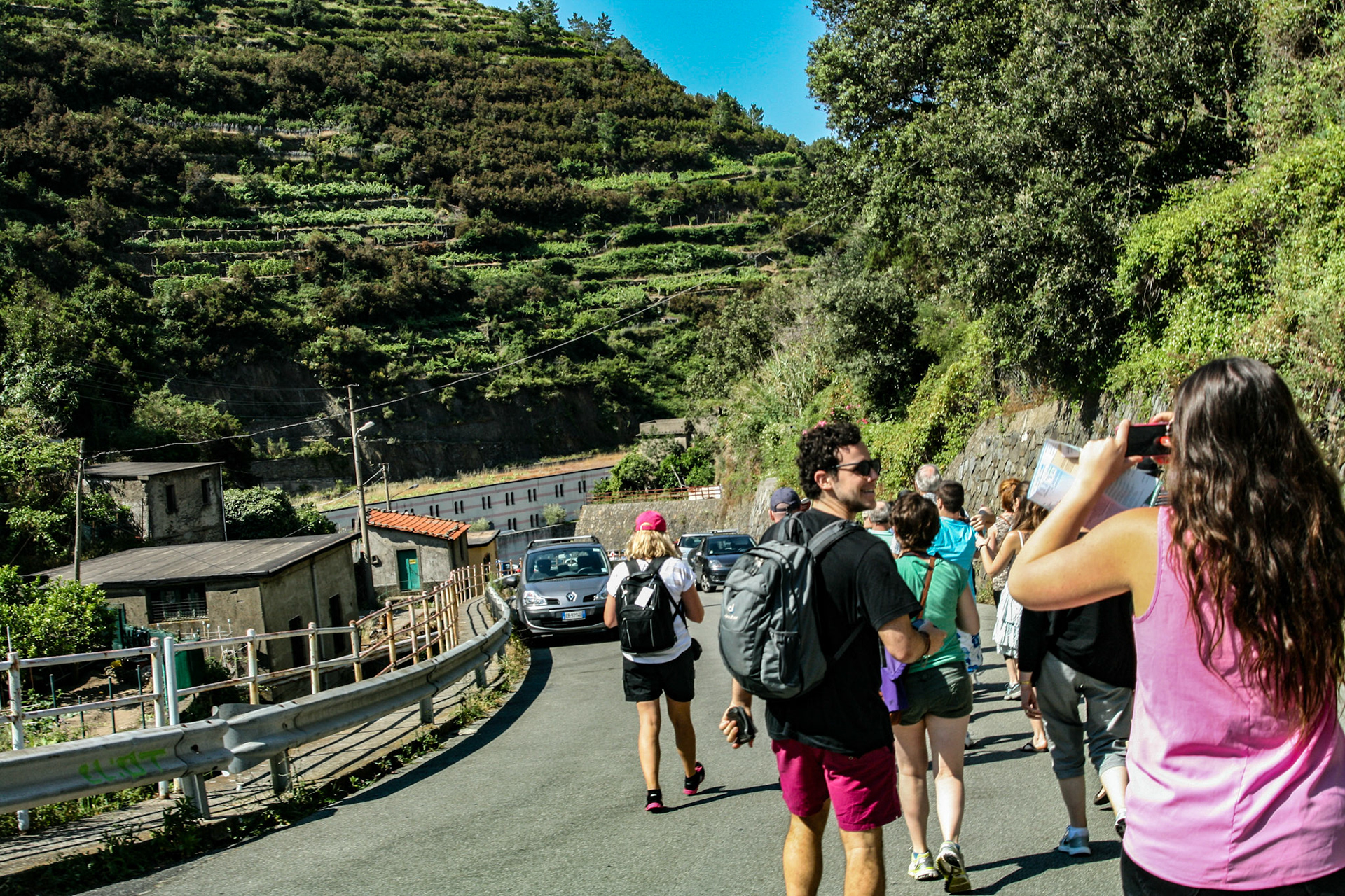 Arrival at our first of the five villages:  Manarola.