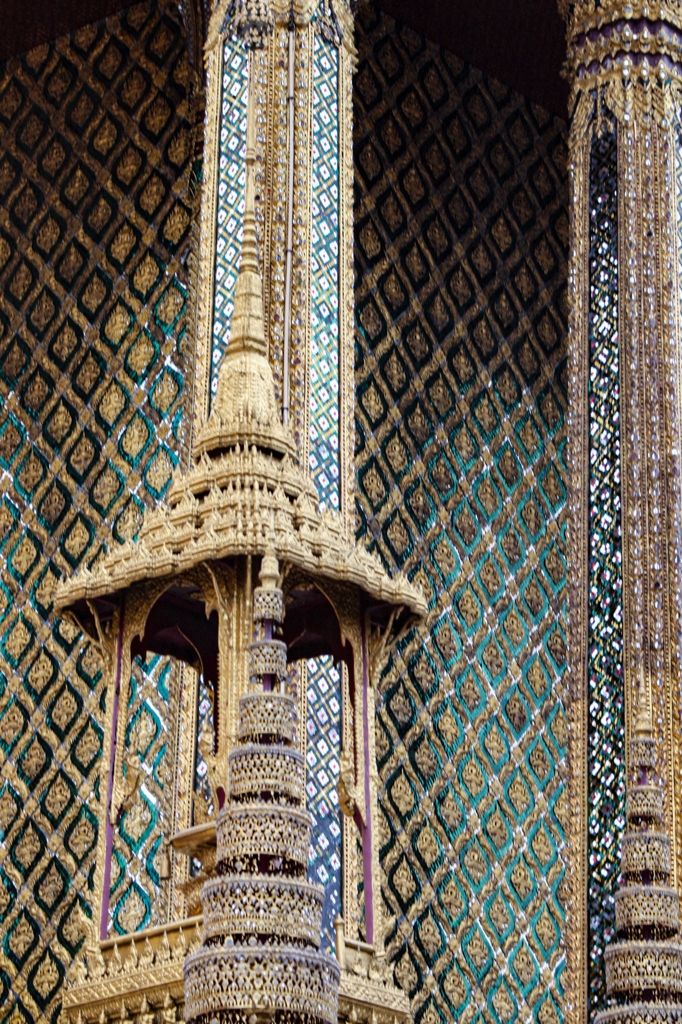 Architecture detail at Temple of Emerald Buddha (Wat Phra Kaew) 