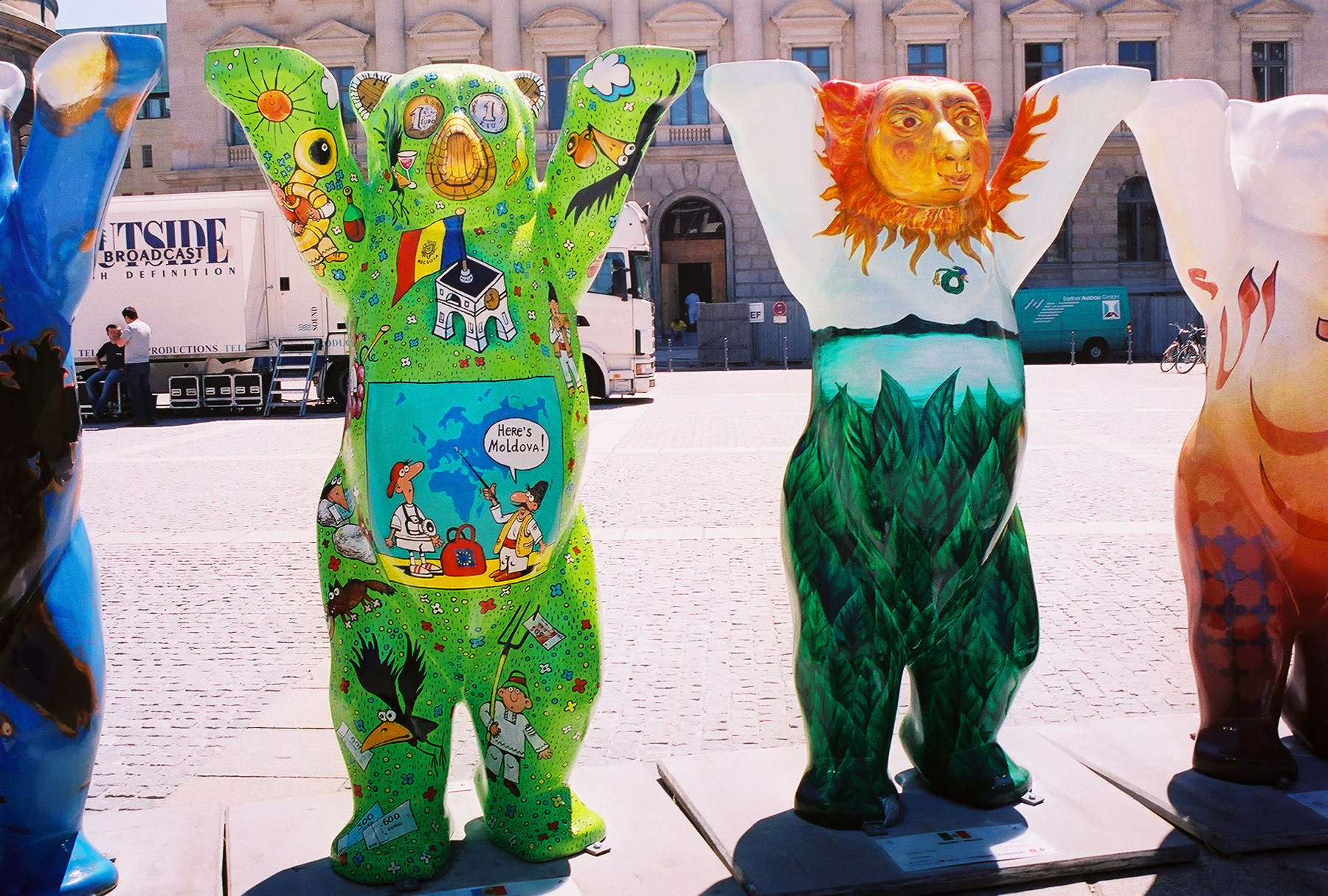 United Buddy Bears on display in front of Humboldt University of Berlin (German: Humboldt-Universität zu Berlin, abbreviated HU Berlin)  in Berlin