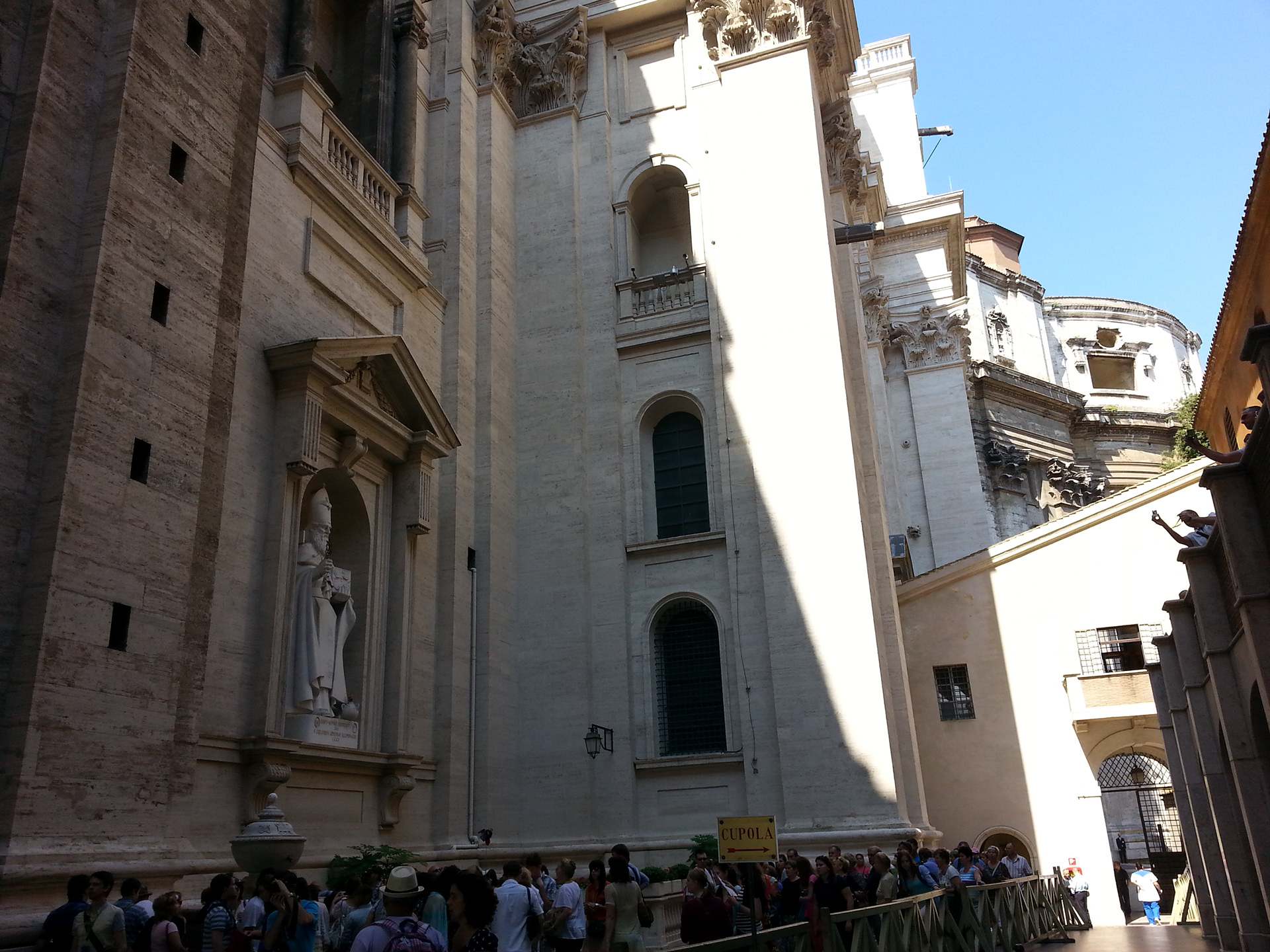 Waiting to enter St. Peter's Basilica.