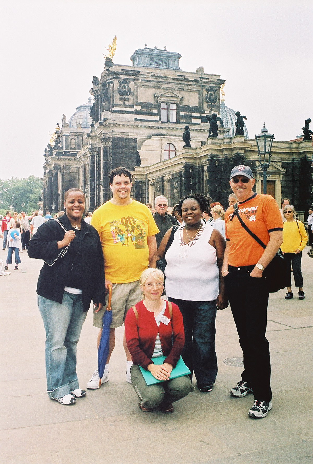ICA Crew stand in the forground of The Kunstakademie, a complex of buildings that houses the higher education institution and museum in Dresden. It is the seat of the Dresden Academy of Fine Arts 