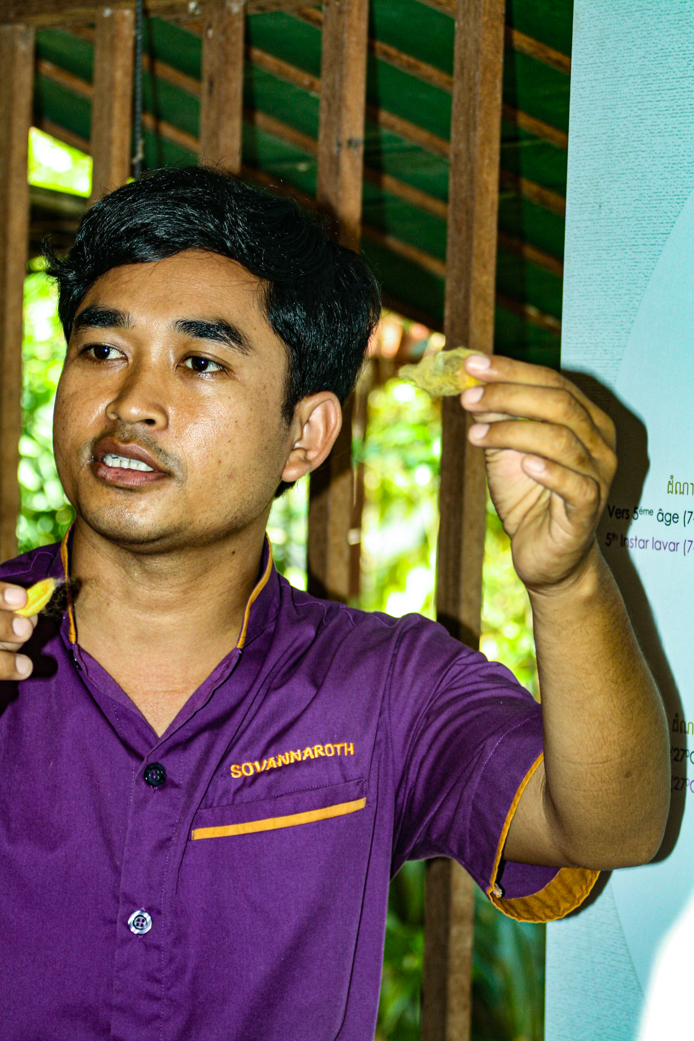 A silk worm factory.