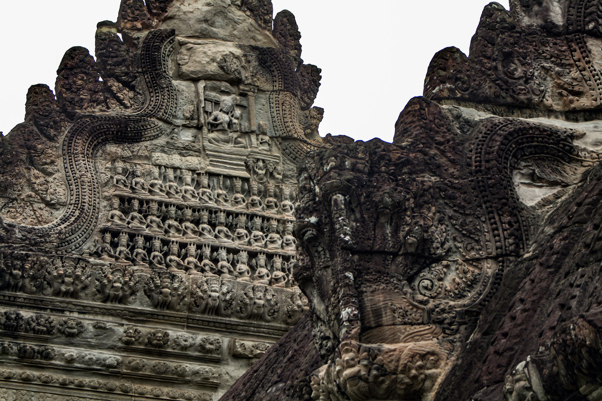 Bas-reliefs are individual figures, groups of figures, or entire scenes cut into stone walls, not as drawings but as sculpted images projecting from a background. 