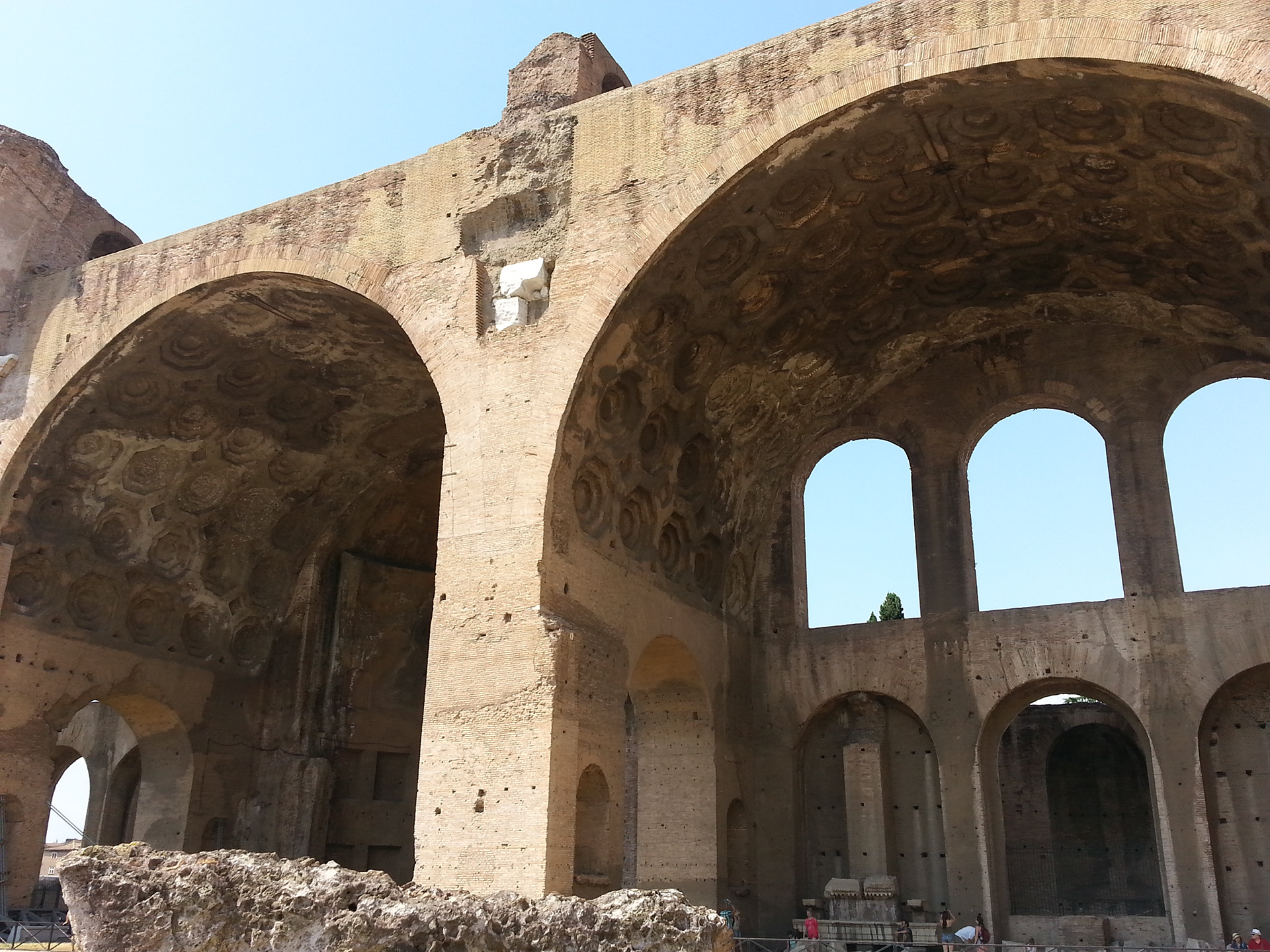 The Basilica of Maxentius and Constantine (Italian: Basilica di Massenzio), sometimes known as the Basilica Nova—meaning "new basilica"—or Basilica of Maxentius, is an ancient building in the Roman Forum, Rome, Italy. It was the largest building in the Forum, and the last Roman basilica built in the city. 