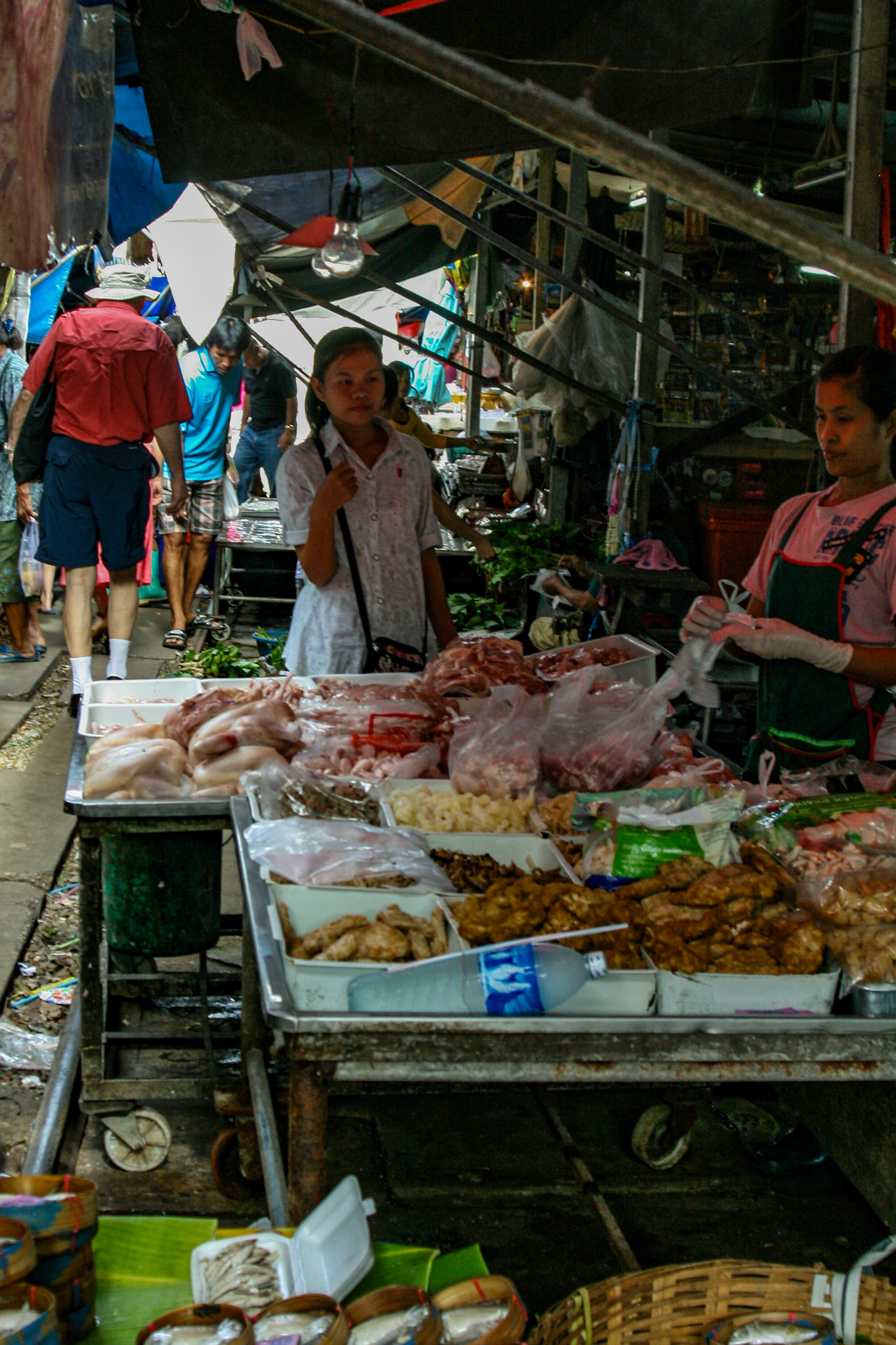 The Maeklong Railway Market at Maeklong, Thailand