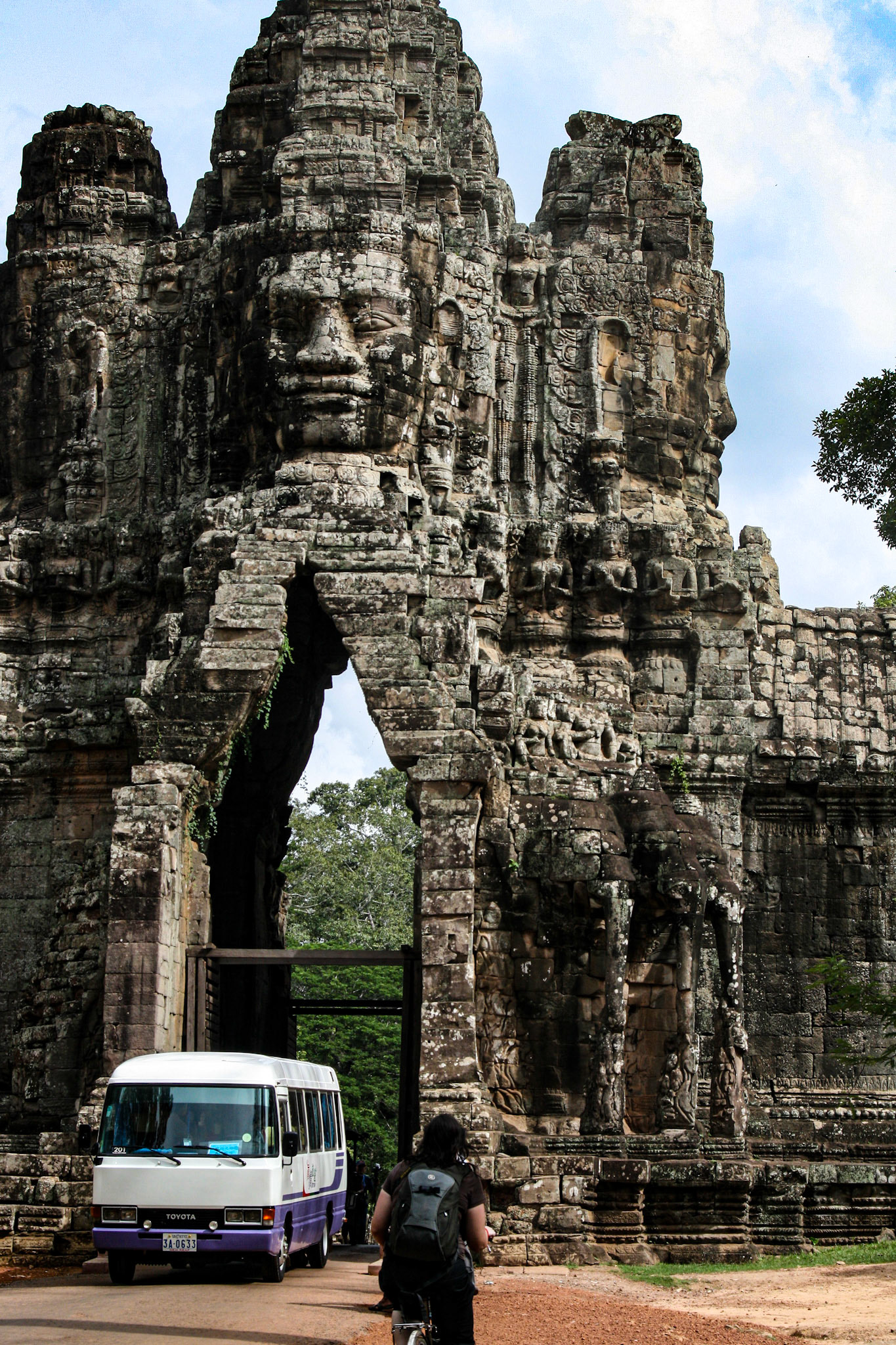 At the center of the city is Jayavarman's state temple, the Bayon, with the other major sites clustered around the Victory Square immediately to the north. 