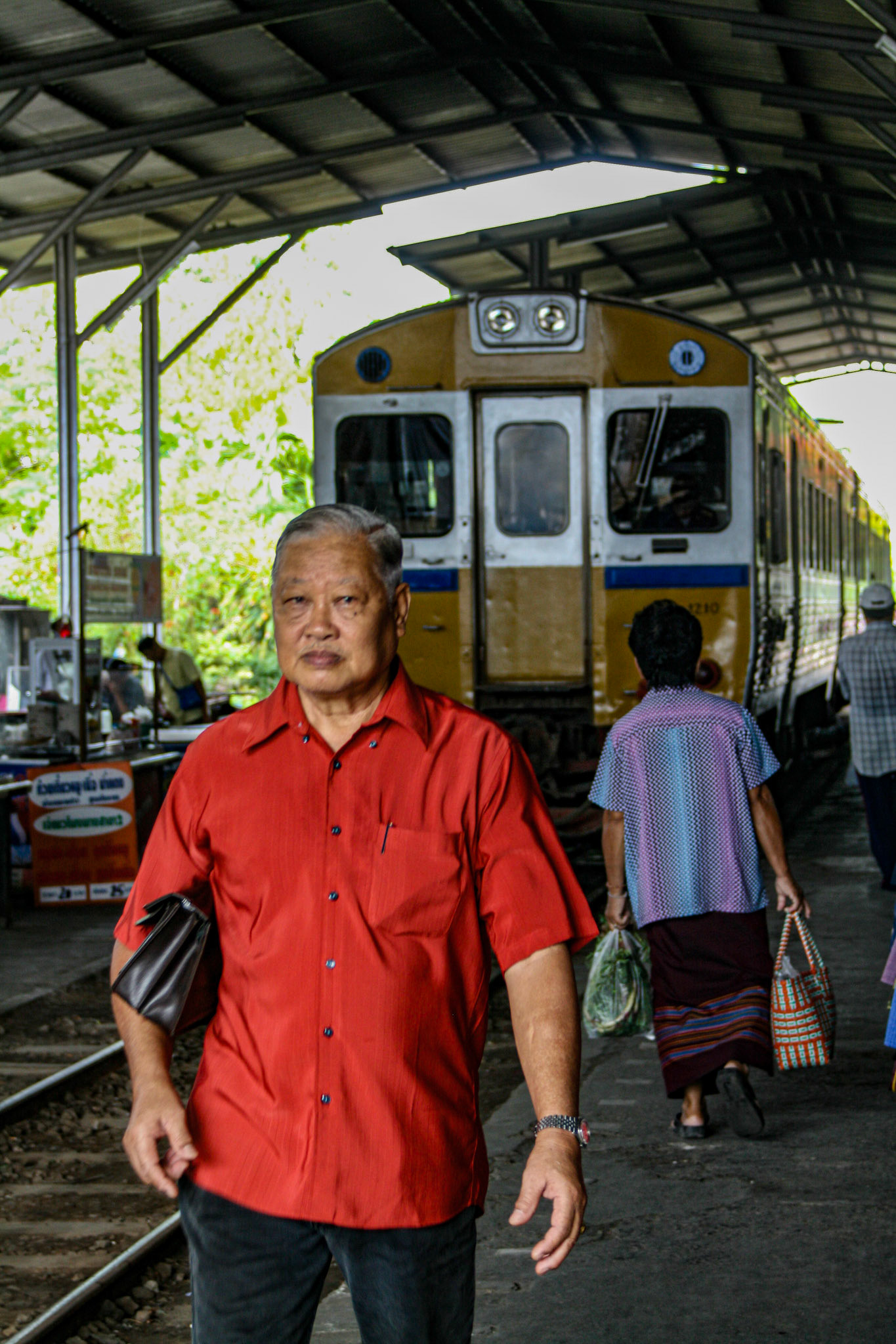 The Maeklong Railway Market at Maeklong, Thailand