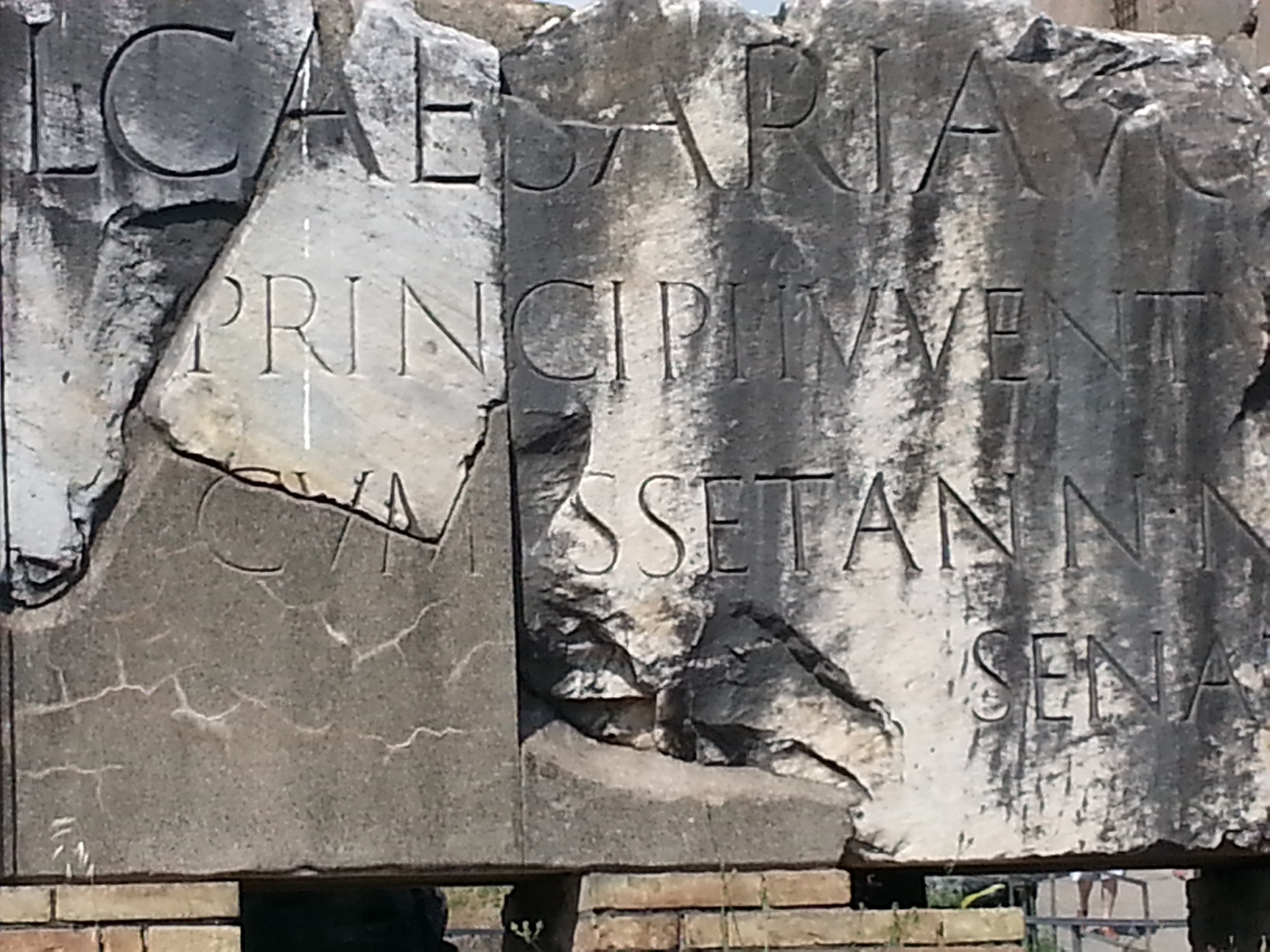 A fragment of an ancient Temple of Caesar at the Forum Romanum.