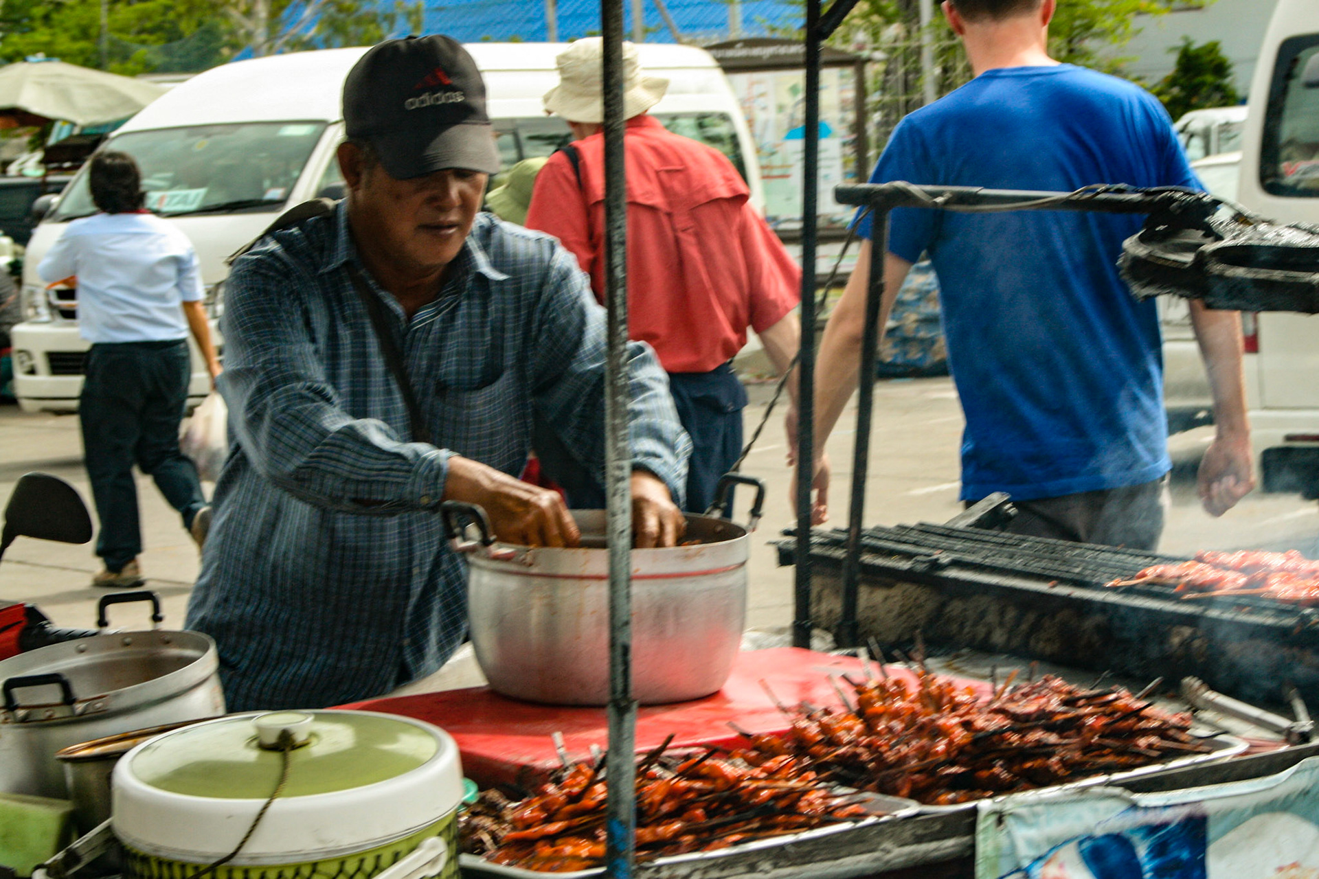 Back in the streets outside the Maeklong Railway Market.