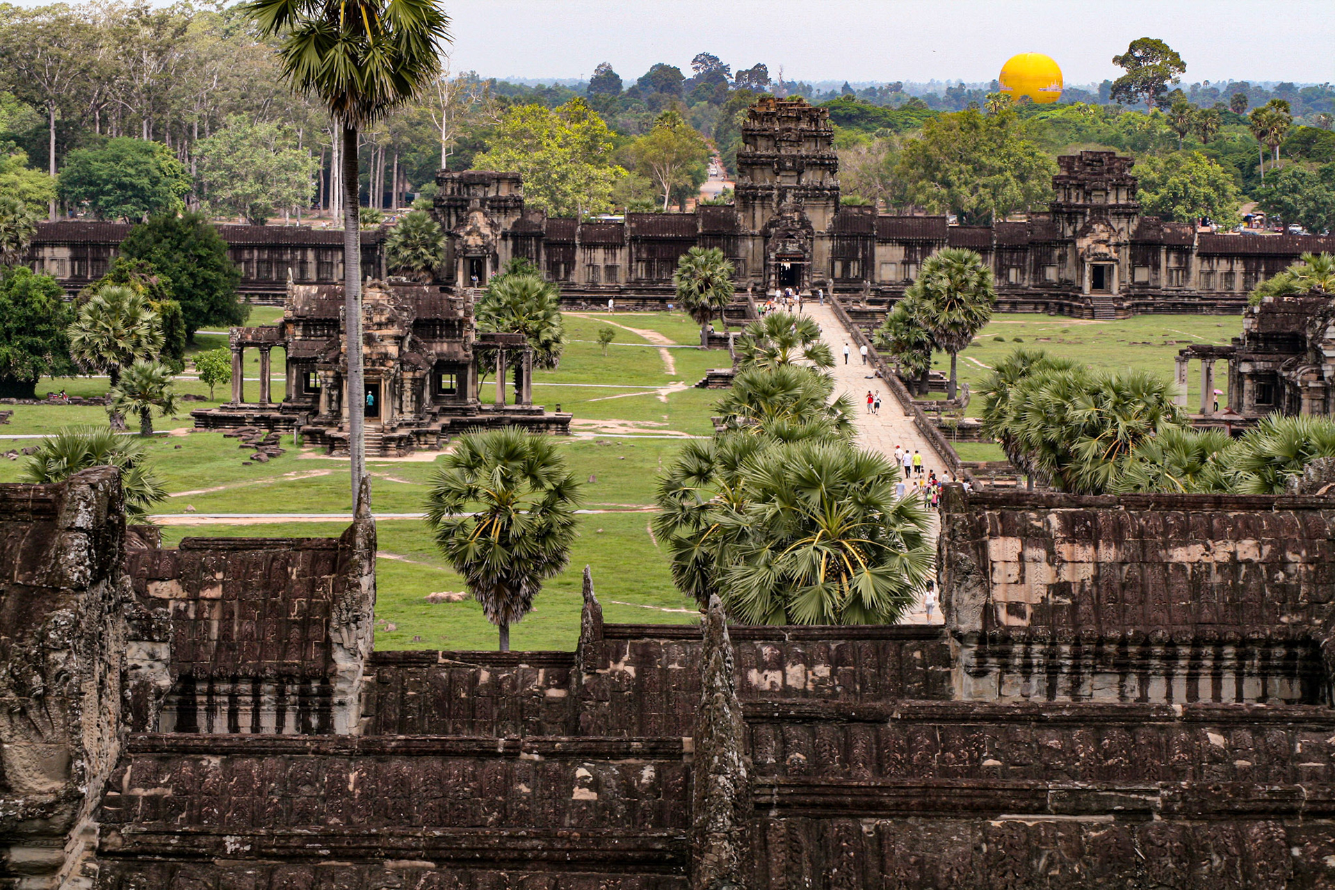 Angkor Wat is constructed with about 5 million tons of sandstone, likely obtained from a quarry 25 miles away with the help of 6000 elephants. 