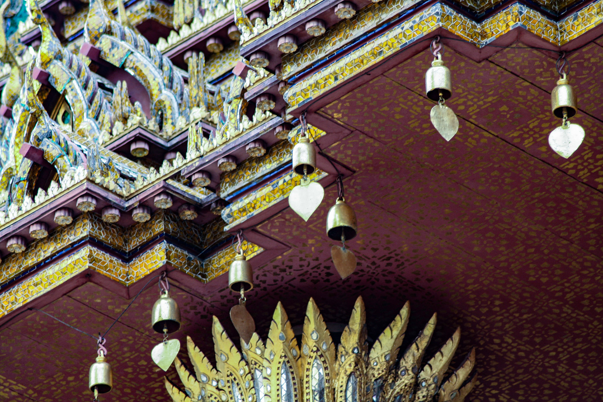 Architecture detail at Temple of Emerald Buddha (Wat Phra Kaew) 