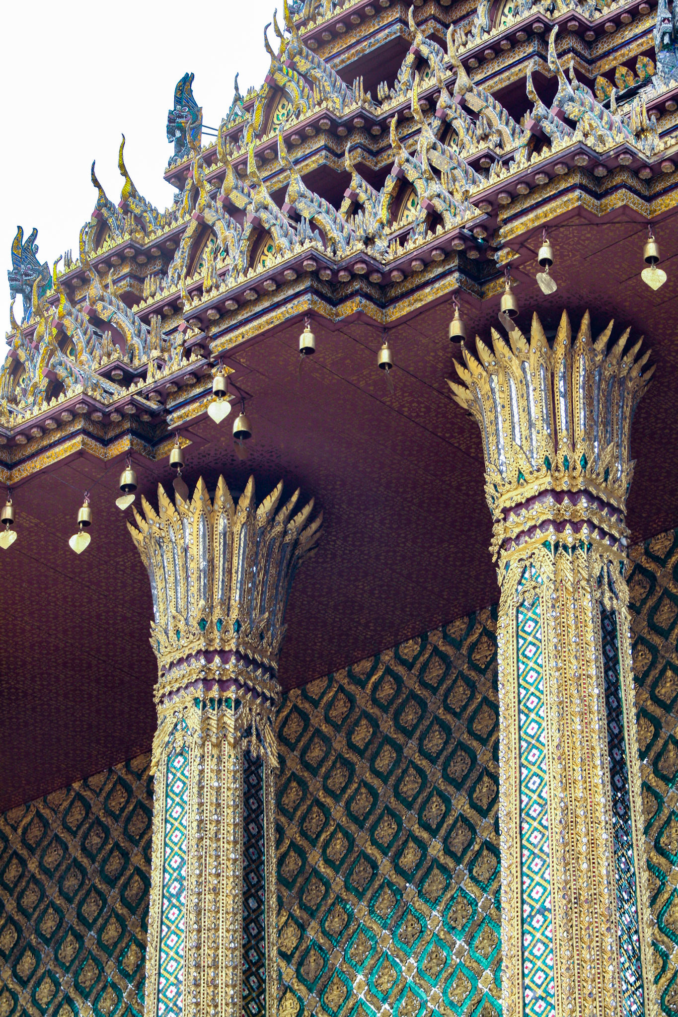 Architecture detail at Temple of Emerald Buddha (Wat Phra Kaew) 