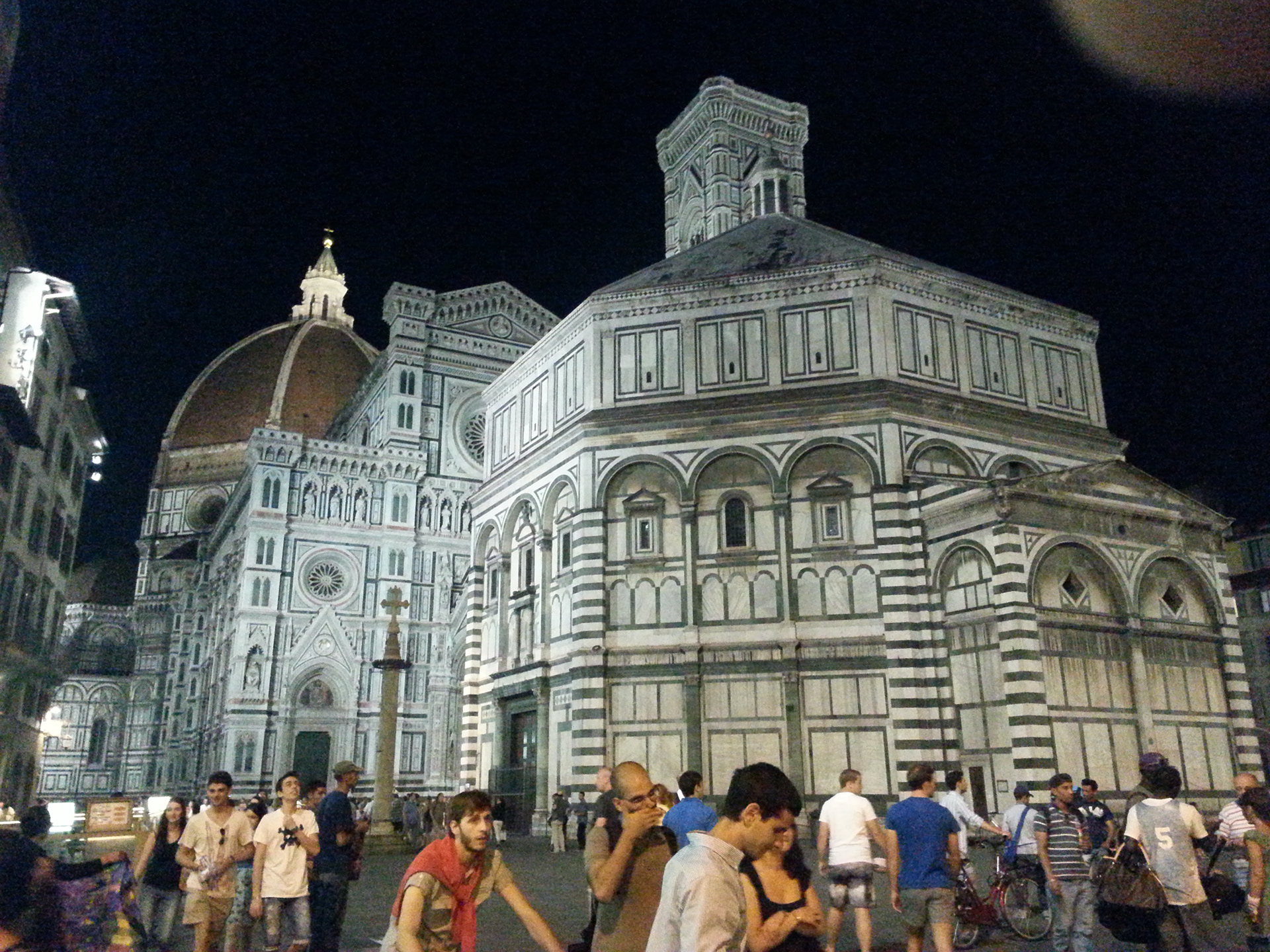 Cathedral of Saint Mary of the Flower, Duomo, Cattedrale di Santa Maria del Fiore, Florence, Tuscany, Italy. It is easily identifiable by its stunning red brick cupola, designed by Filippo Brunelleschil (the largest brick dome ever constructed).
