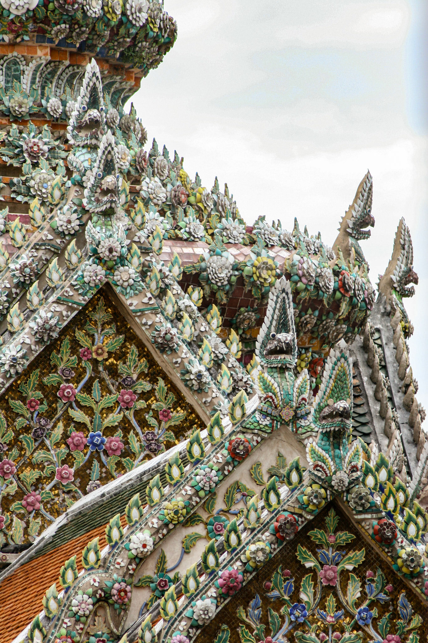 Architecture detail at Temple of Emerald Buddha (Wat Phra Kaew) 